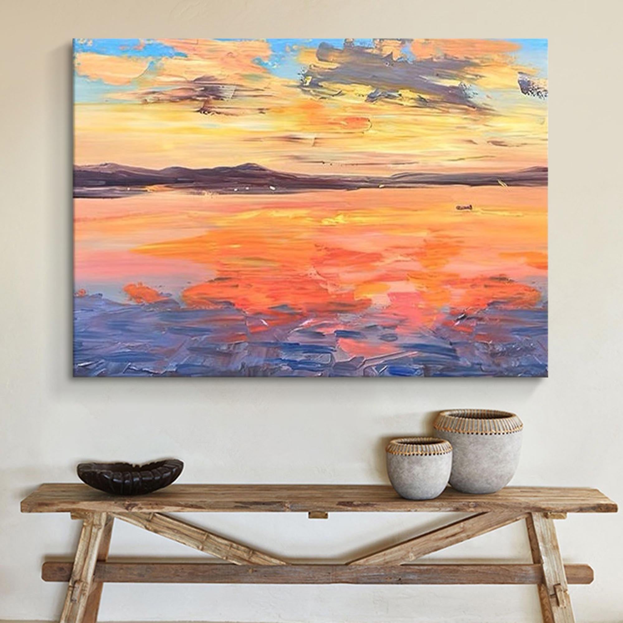 Sunset Glow Abstract Landscape Art