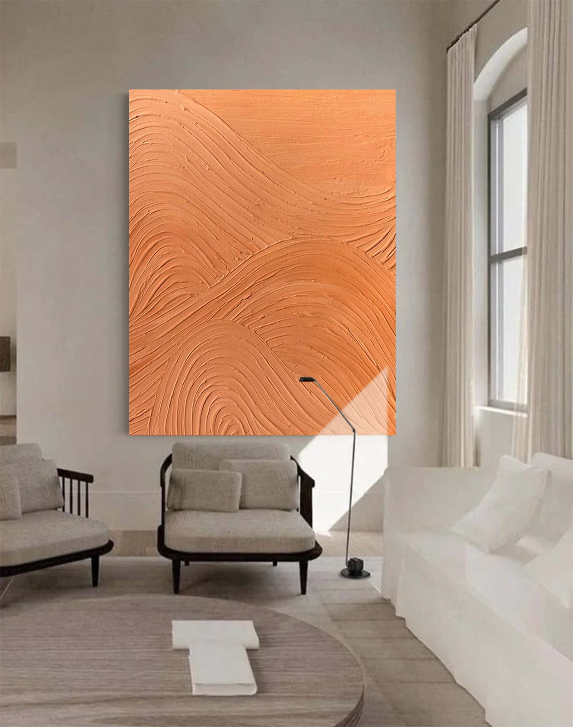 Textured Wave Pattern Terracotta Art