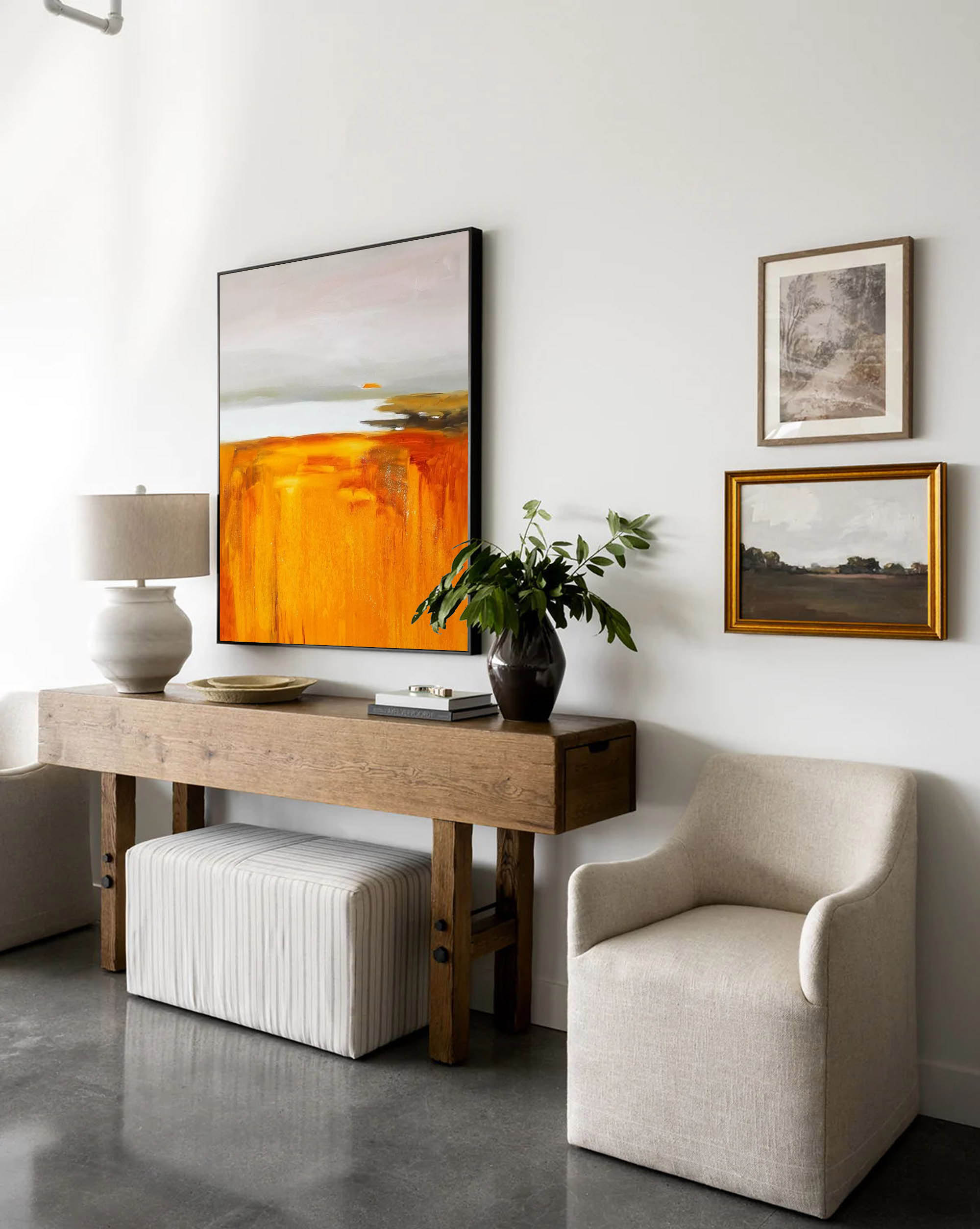 Golden Horizon Abstract Landscape