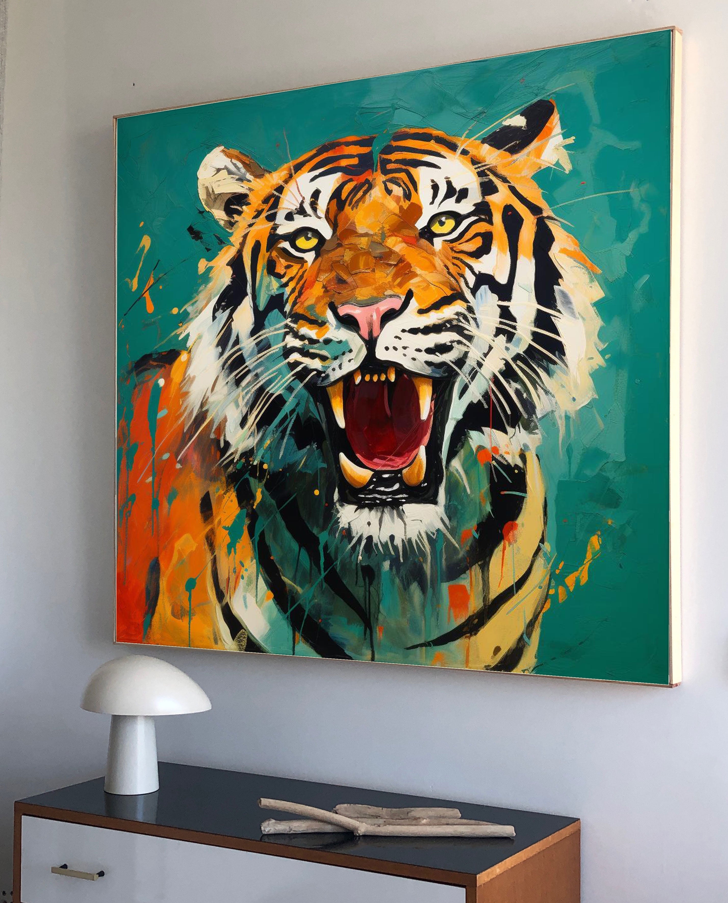 Roaring Tiger in Vibrant Expression
