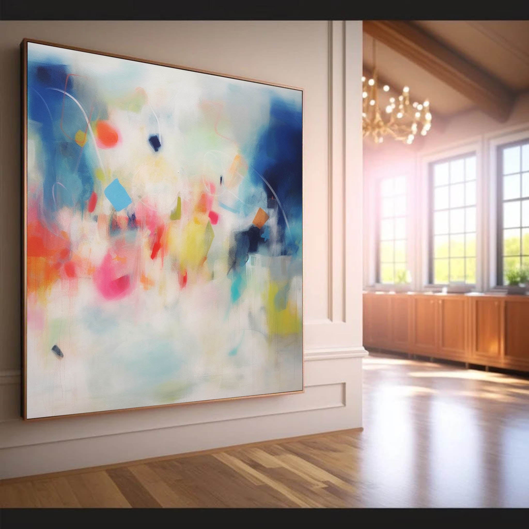 Soft Abstract Color Burst Canvas