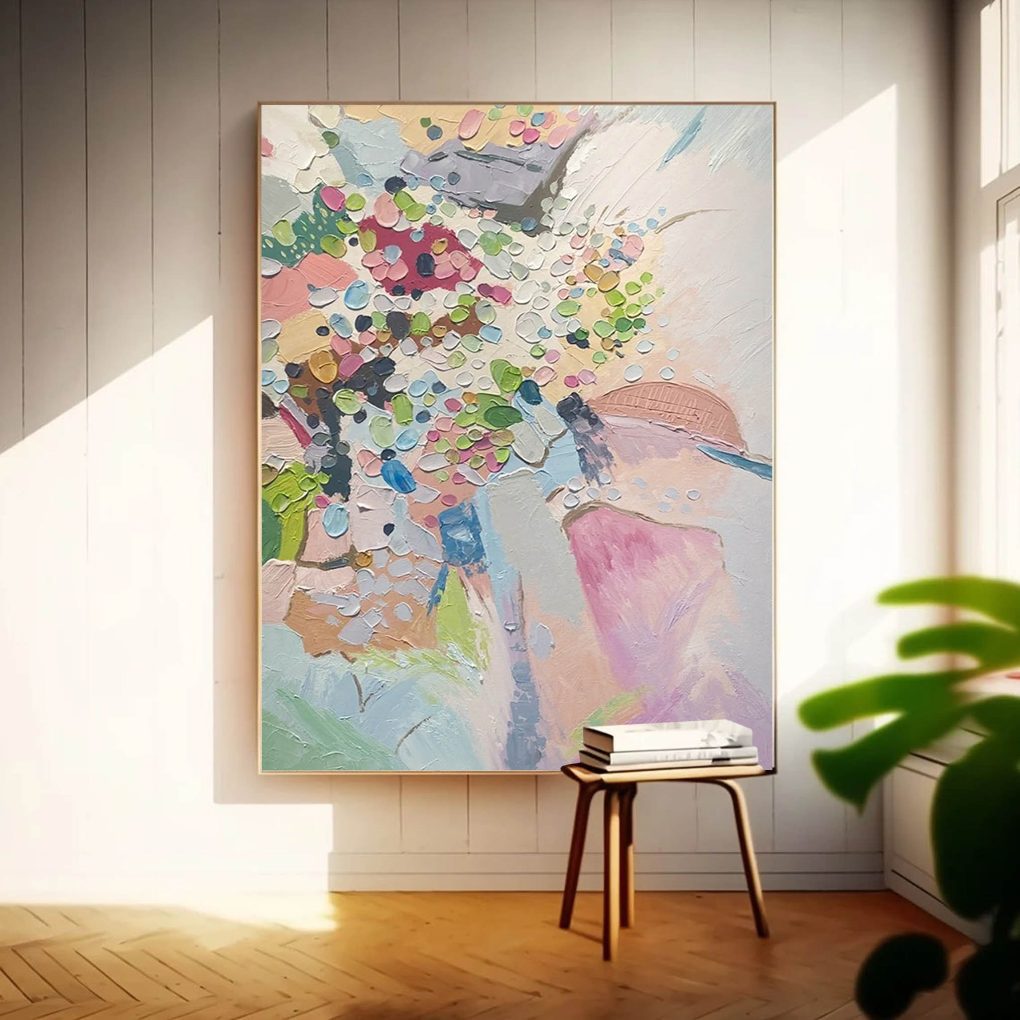 Pastel Dream Abstract Floral Textured Canvas Art