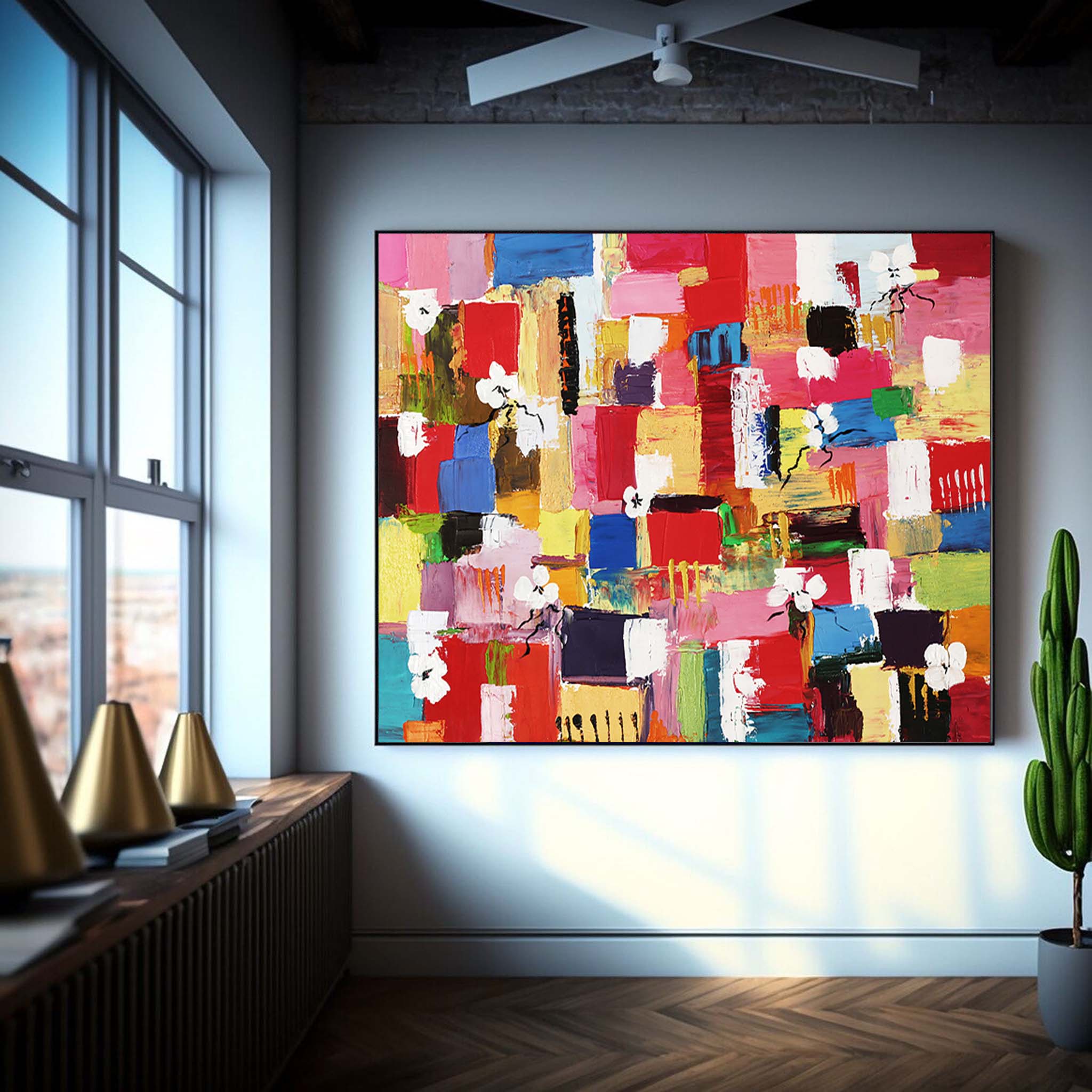 Floral Harmony Vibrant Abstract Art