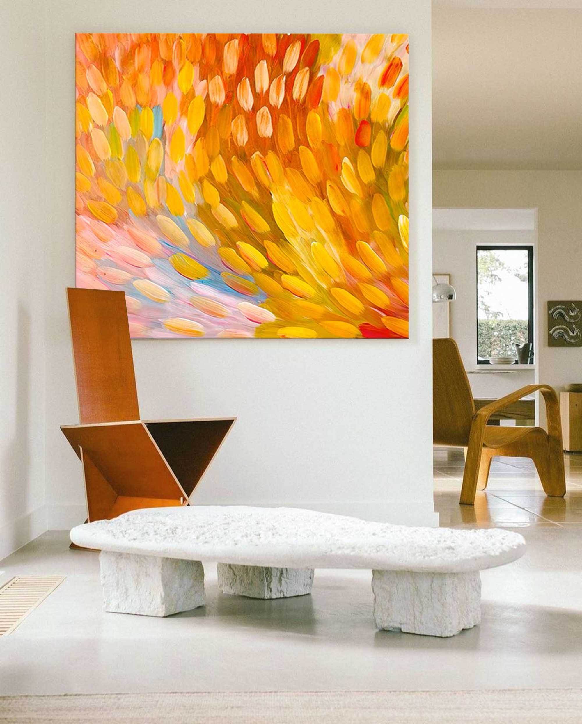 Vibrant Burst Abstract Oil Art