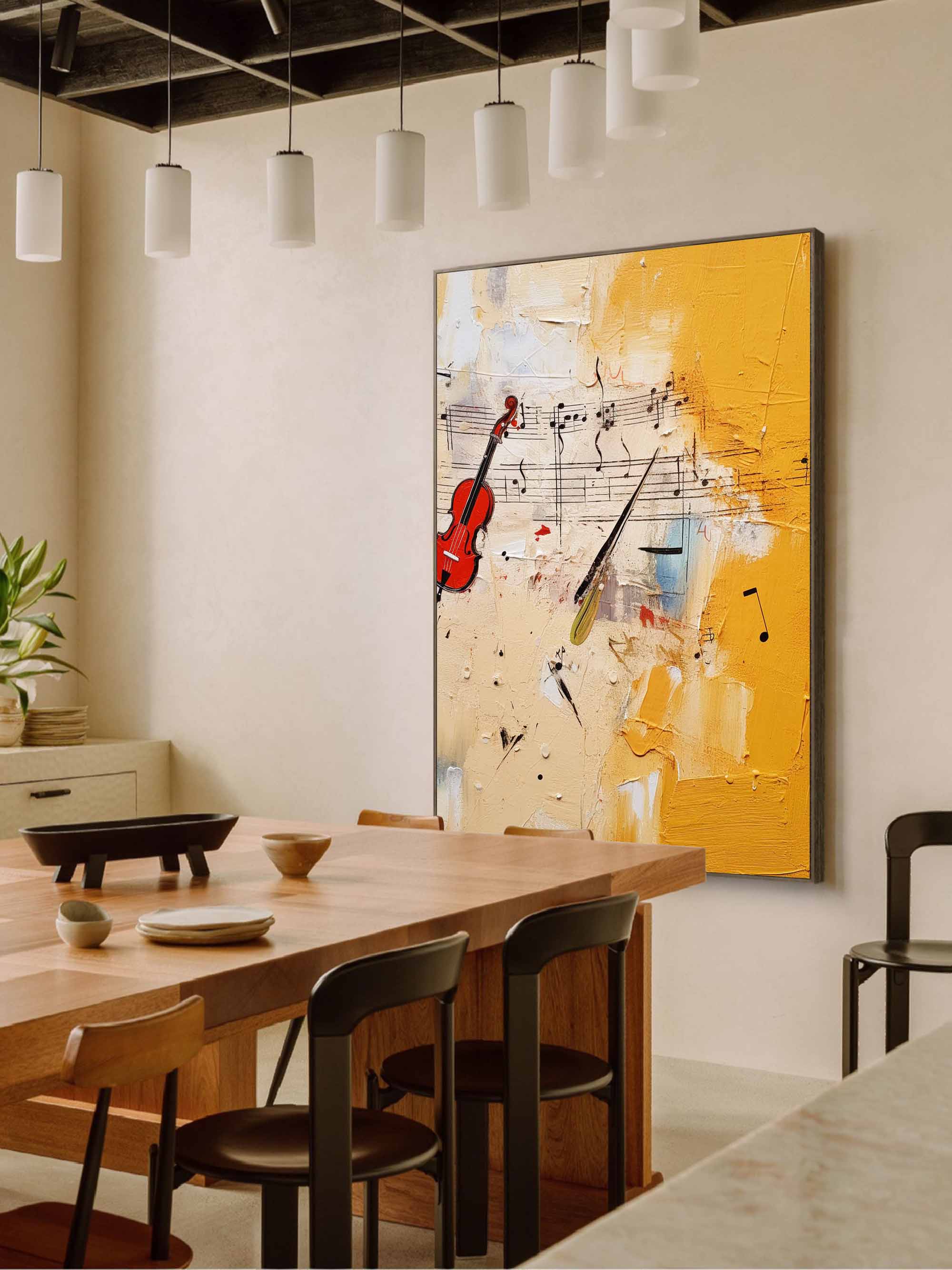 Violin & Melody Abstract Canvas