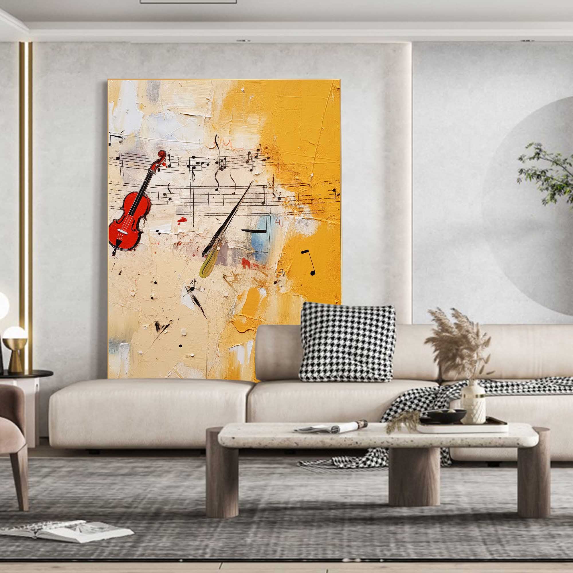 Violin & Melody Abstract Canvas