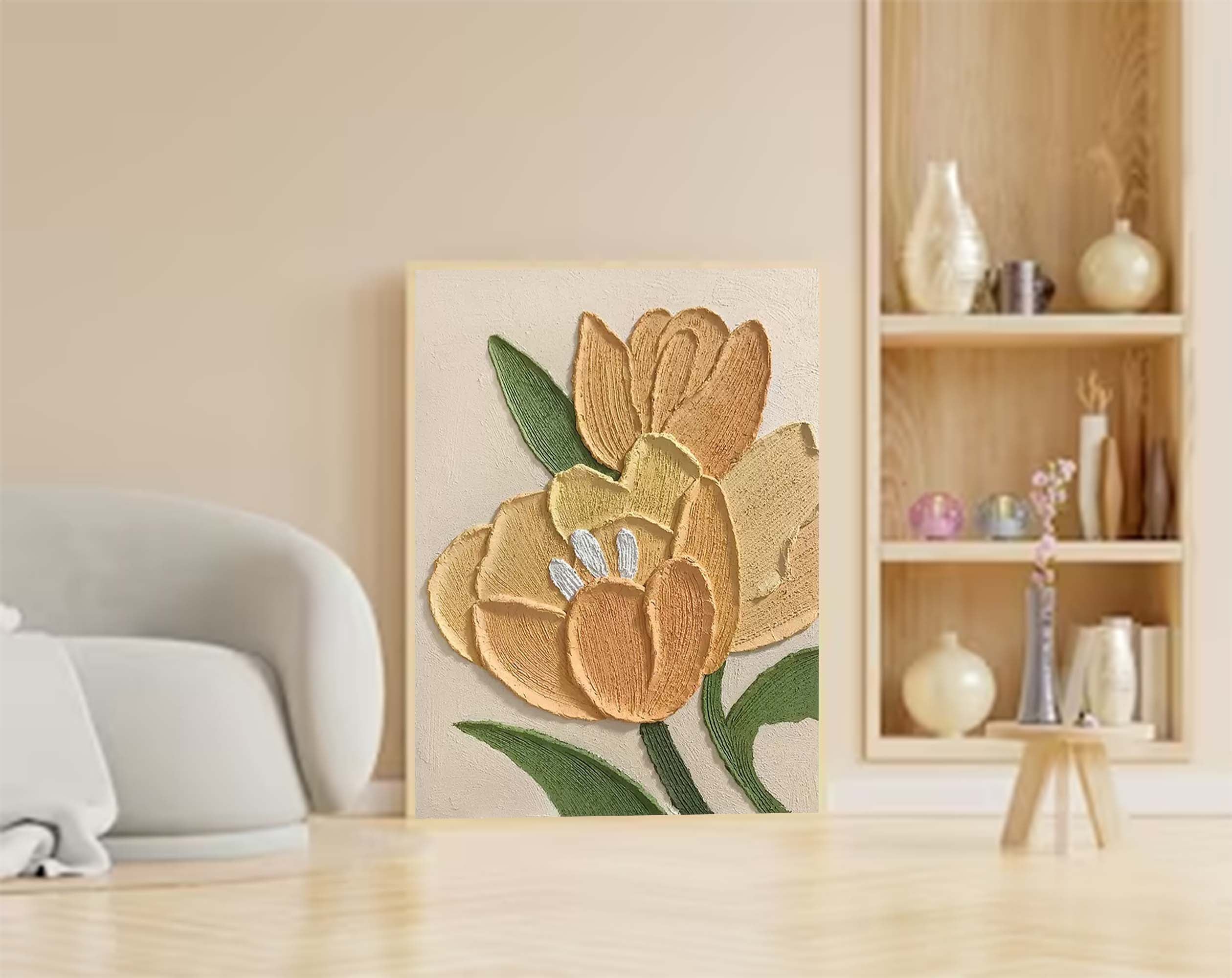 Textured Floral Canvas Art