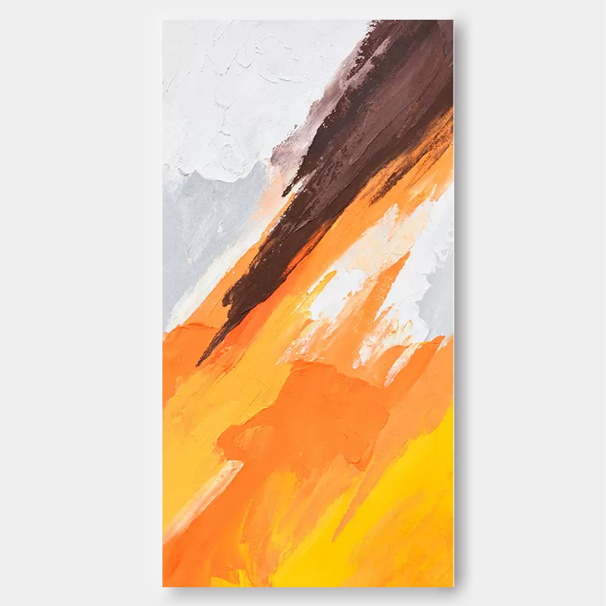 Dynamic Orange and Brown Abstract Art