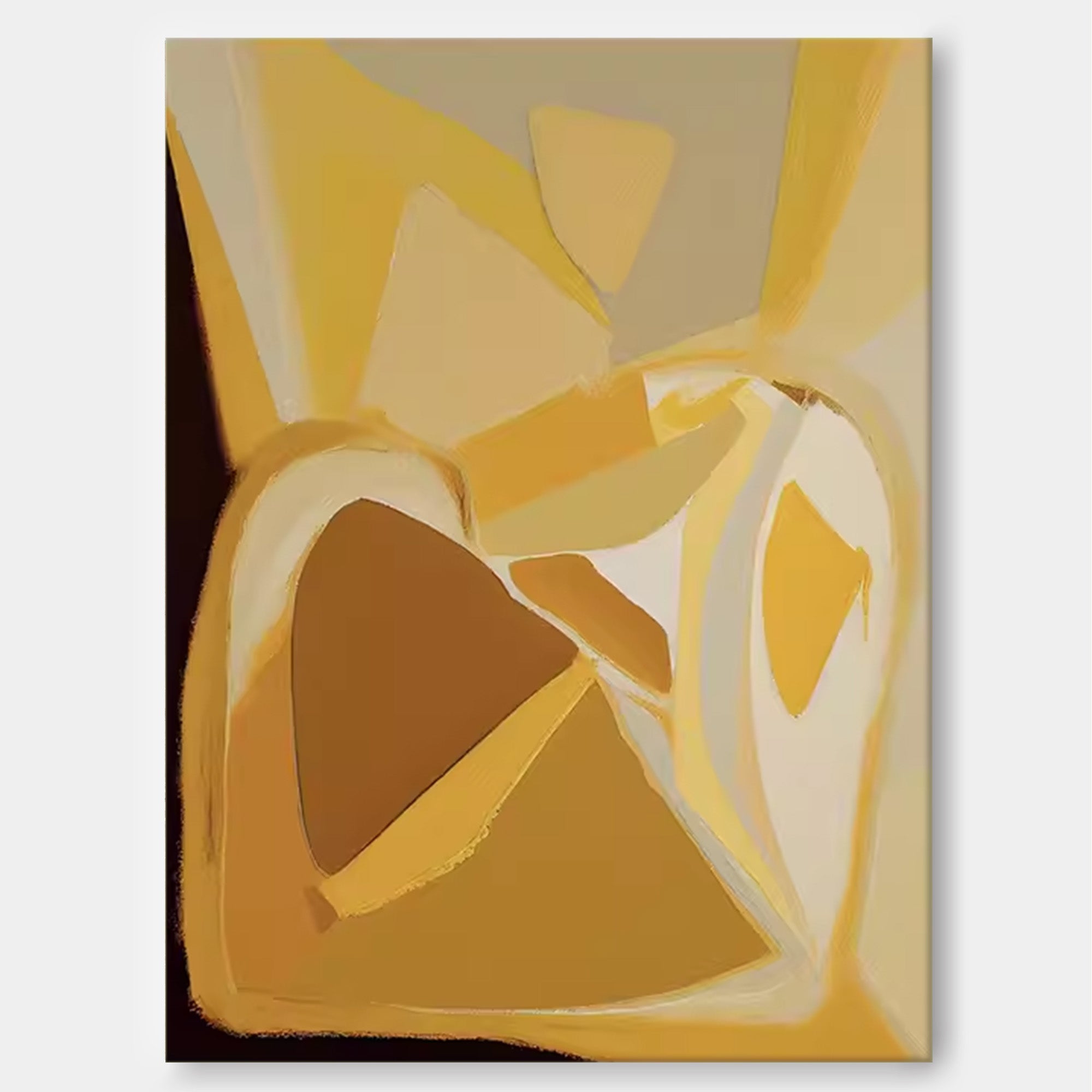 Geometric Golden Hues Abstract Art