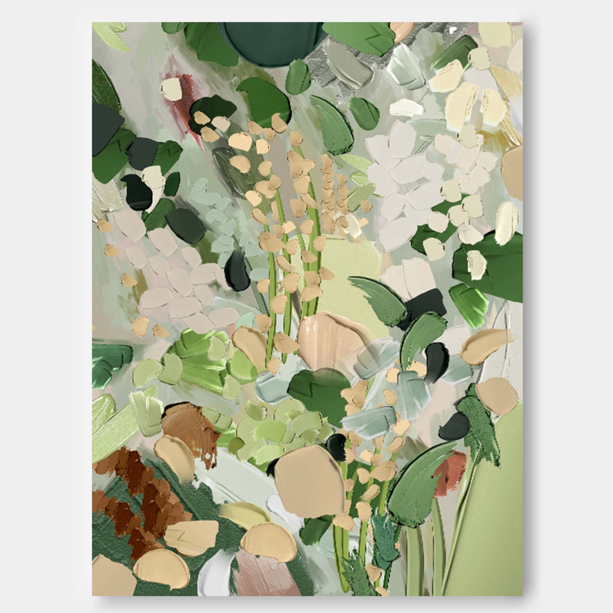 Lush Green Abstract Floral Art