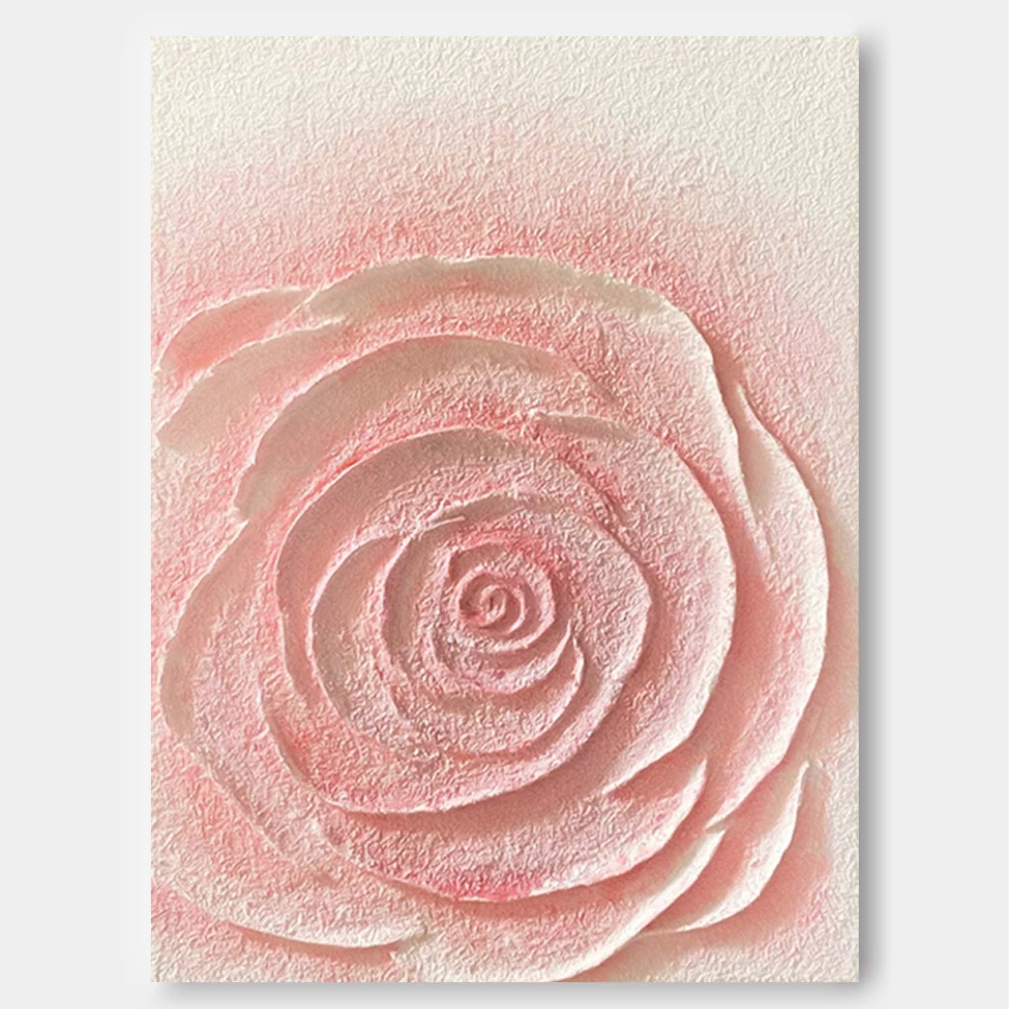 Textured Rose Floral Canvas Art