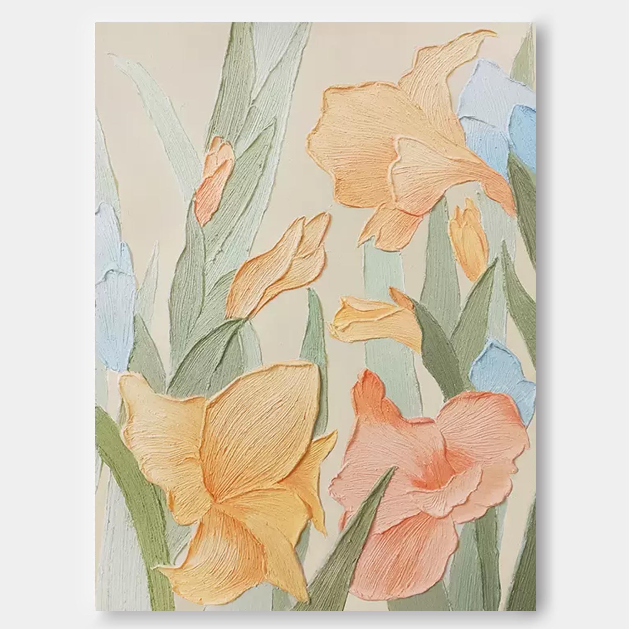 Vibrant Floral Textured Canvas Art
