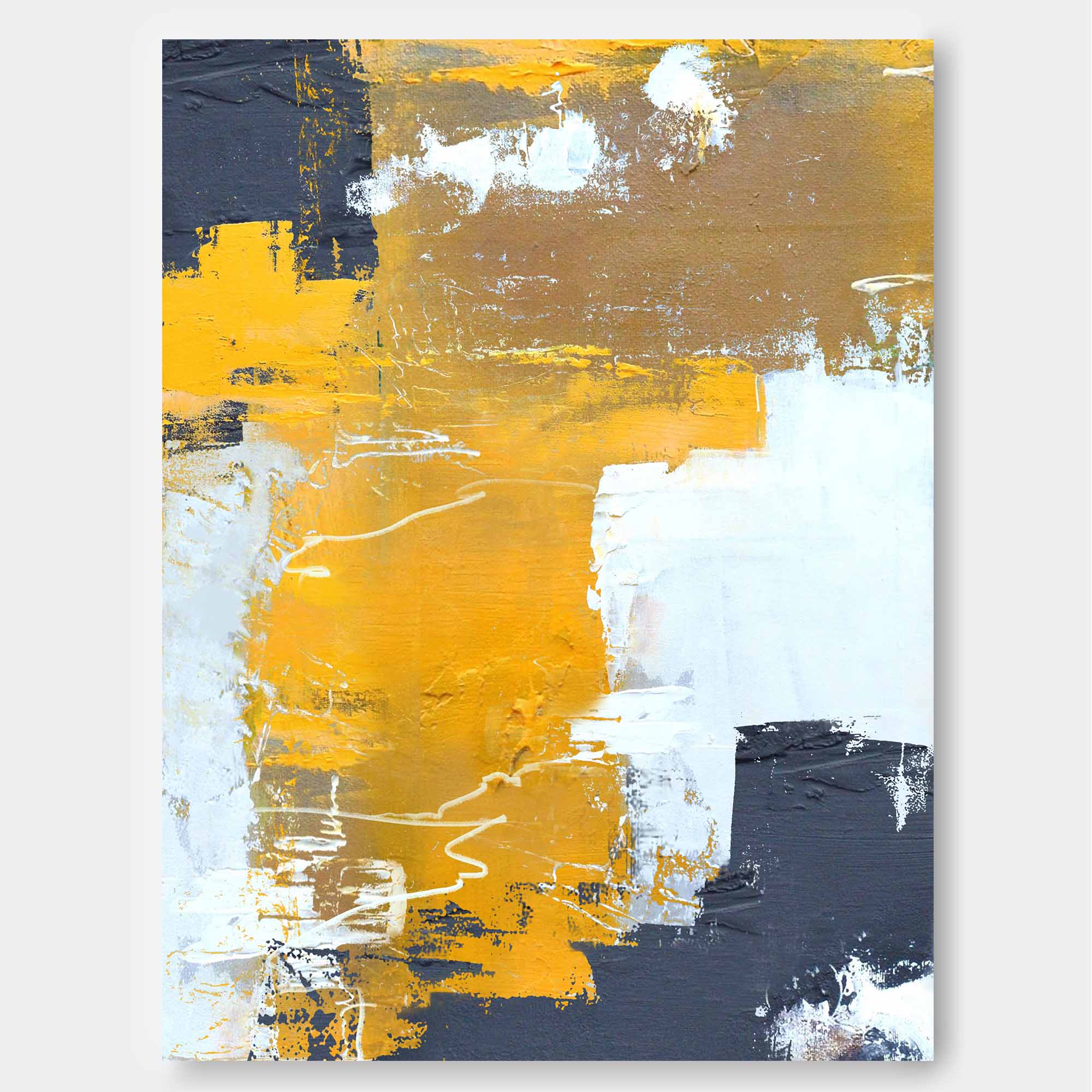 Golden Beige Abstract Canvas Art