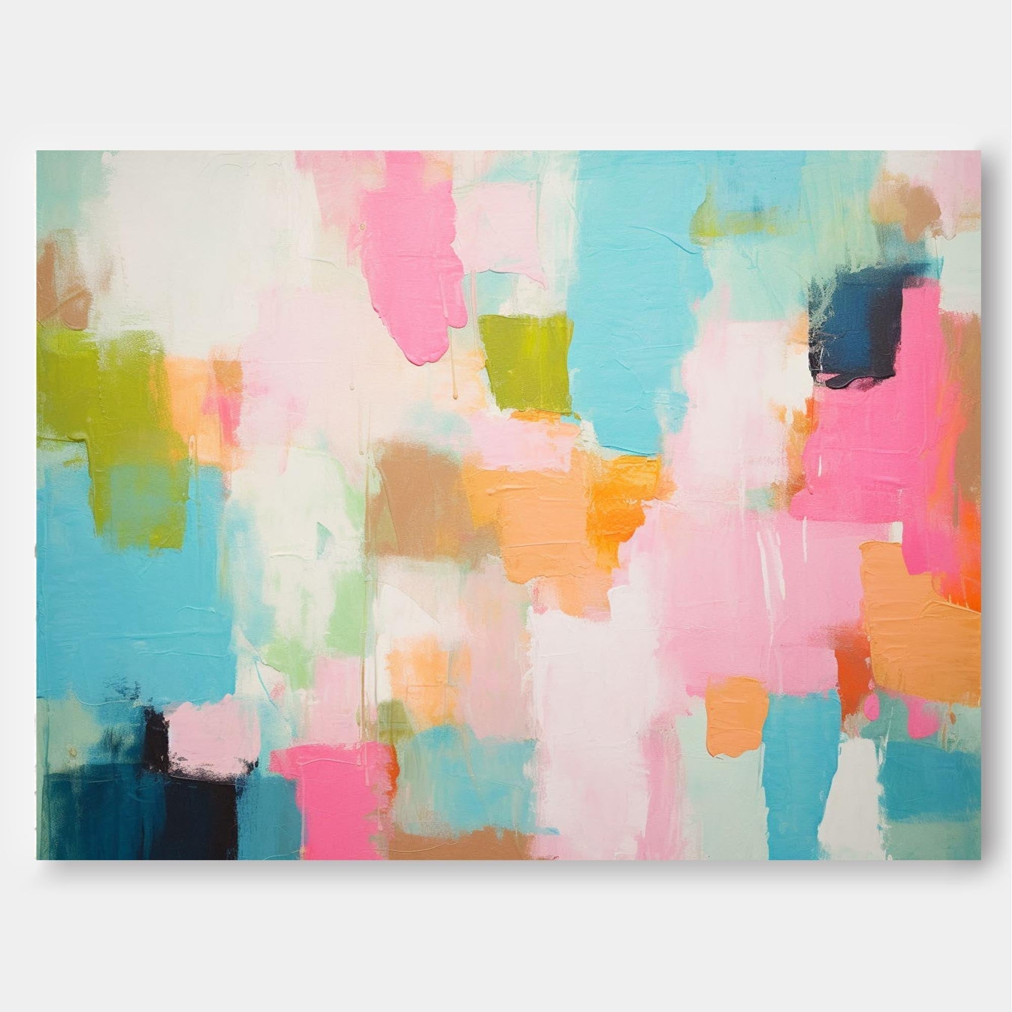 Pastel Patchwork Abstract Canvas
