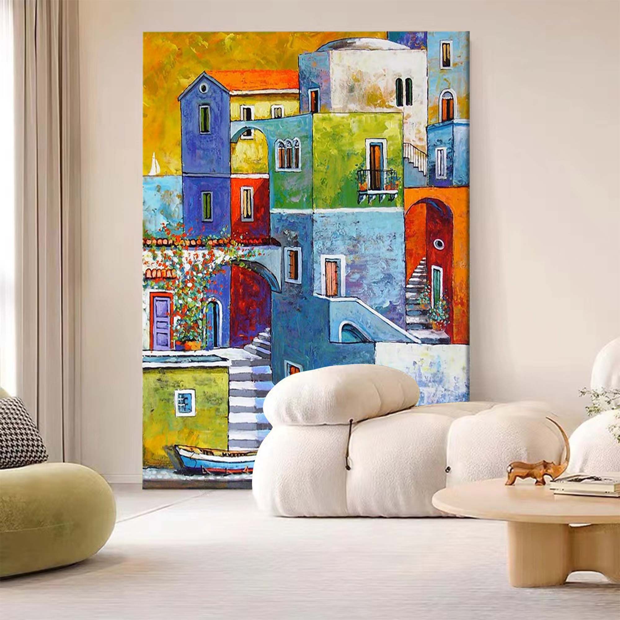 Colorful Mediterranean Townscape Art