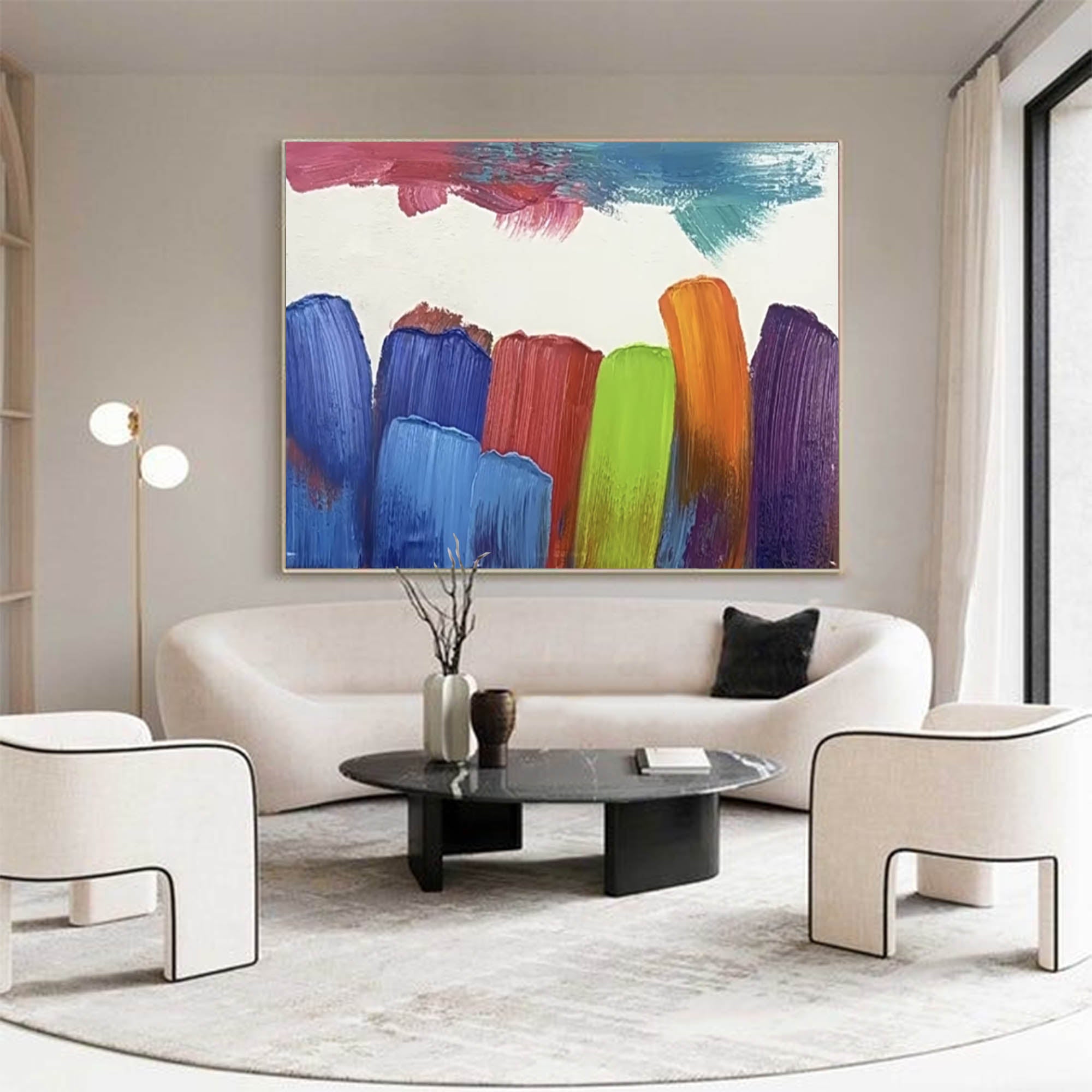 Bold Color Strokes Abstract Canvas Art