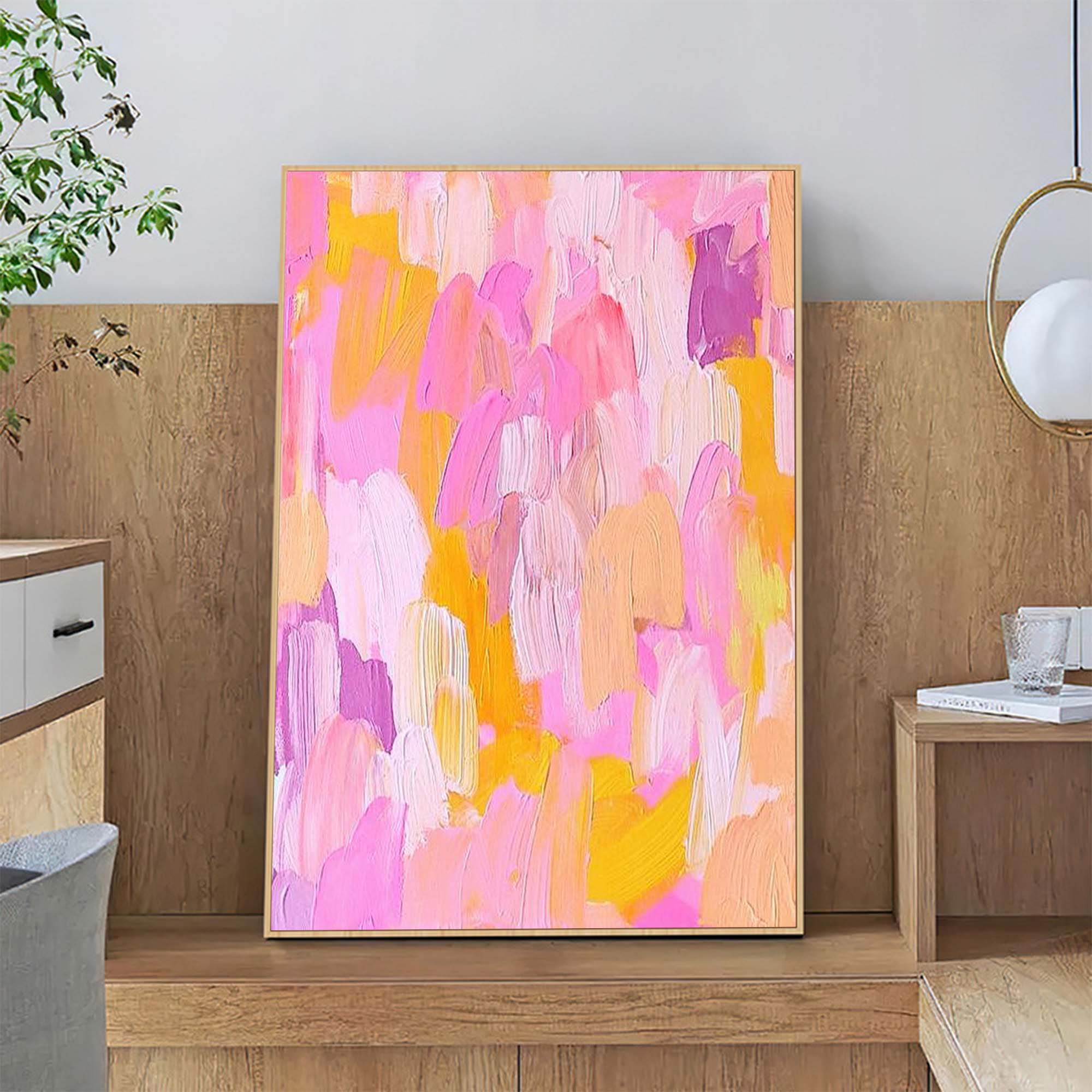Blush Harmony Textured Abstract Art