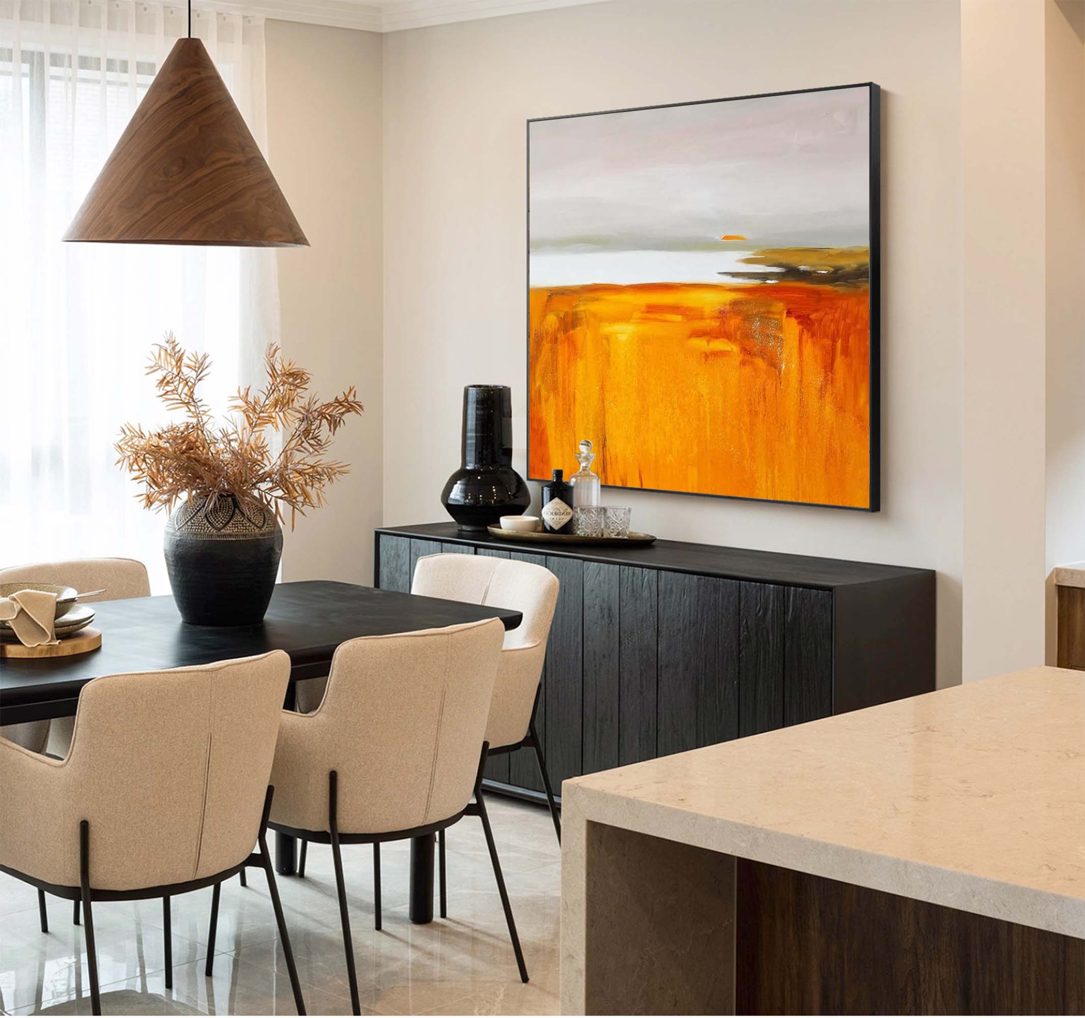 Golden Horizon Abstract Landscape