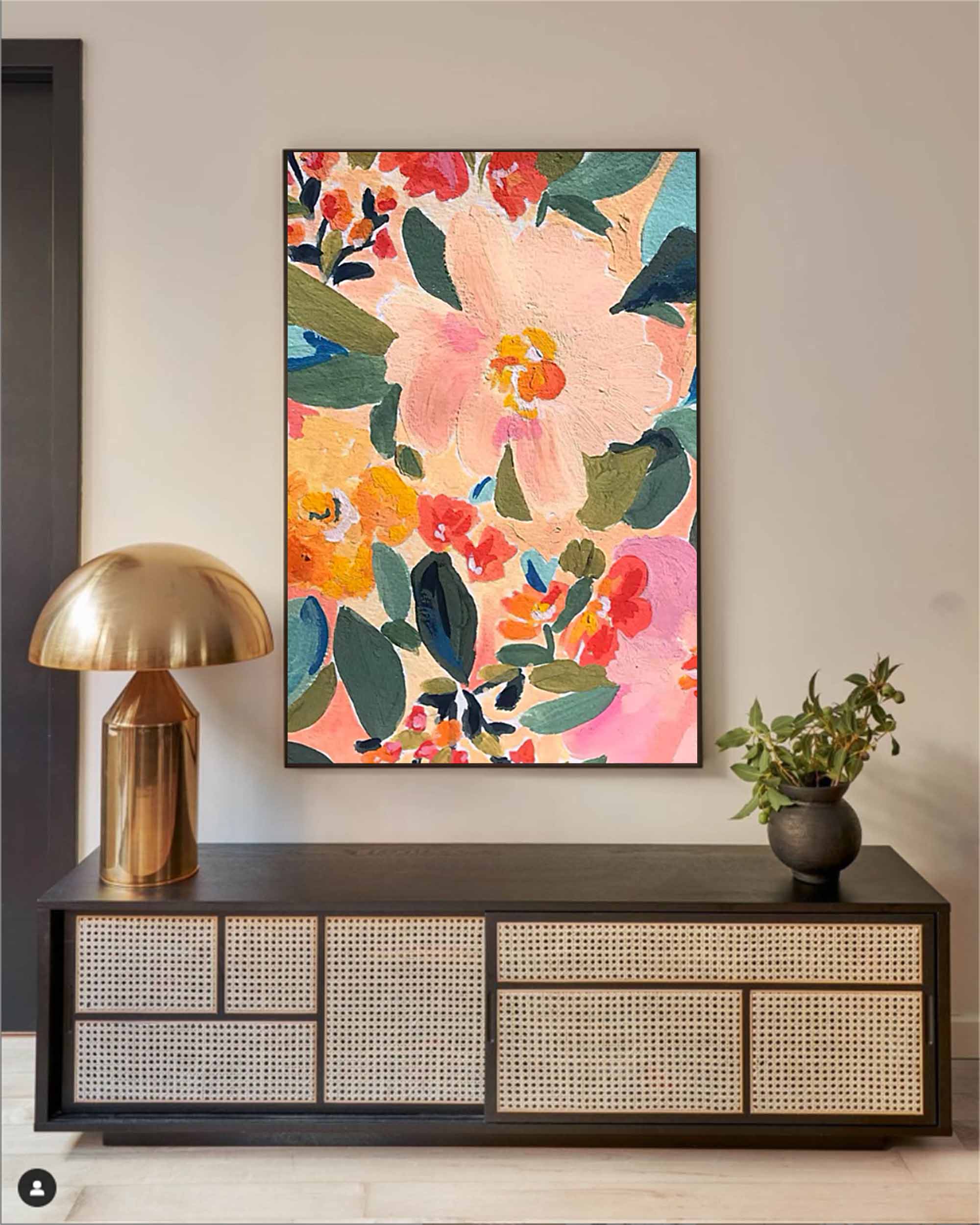 Vibrant Floral Abstract Canvas Art