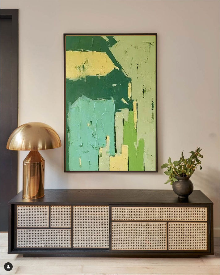 Green Toned Abstract Textured Art
