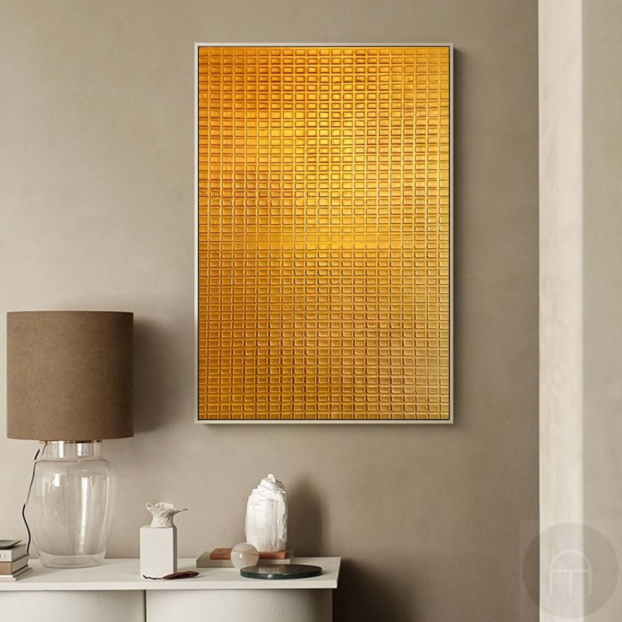 Golden Geometric Textured Artwork