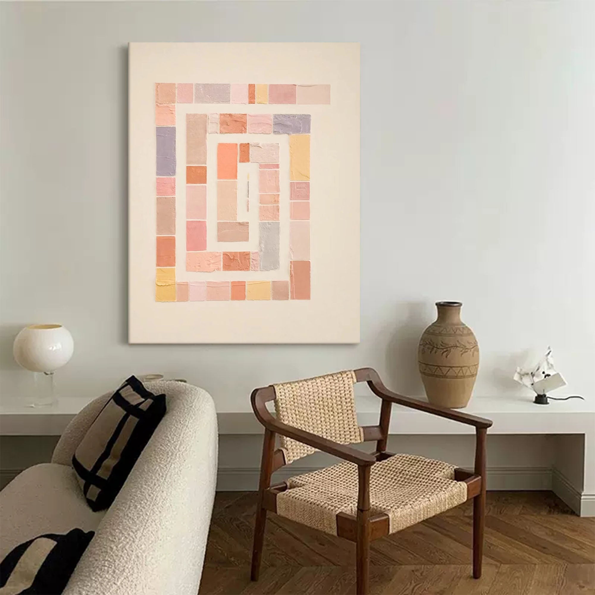 Soft Spiral: Pastel Geometric Harmony
