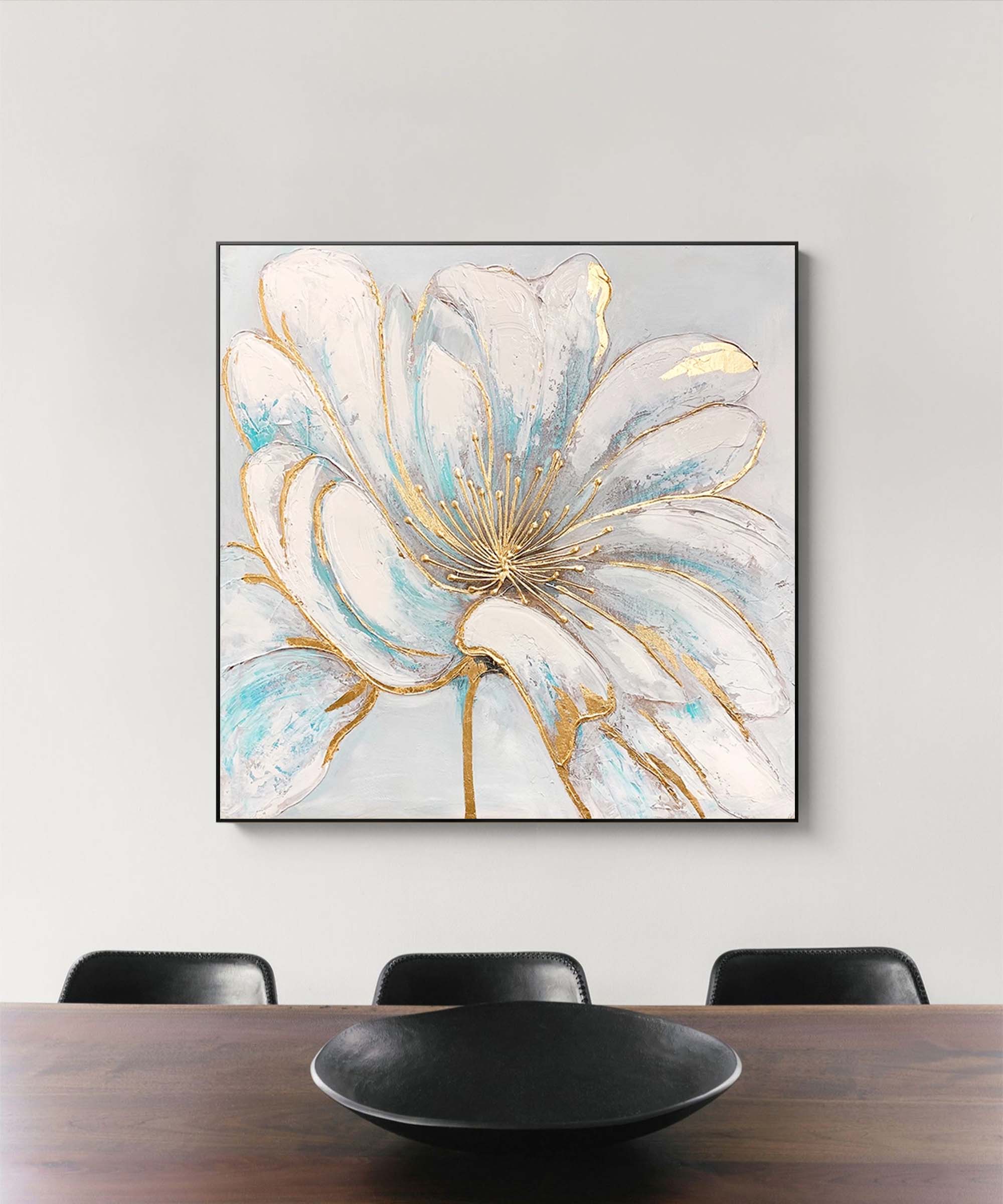Gold Accented Floral Canvas Art