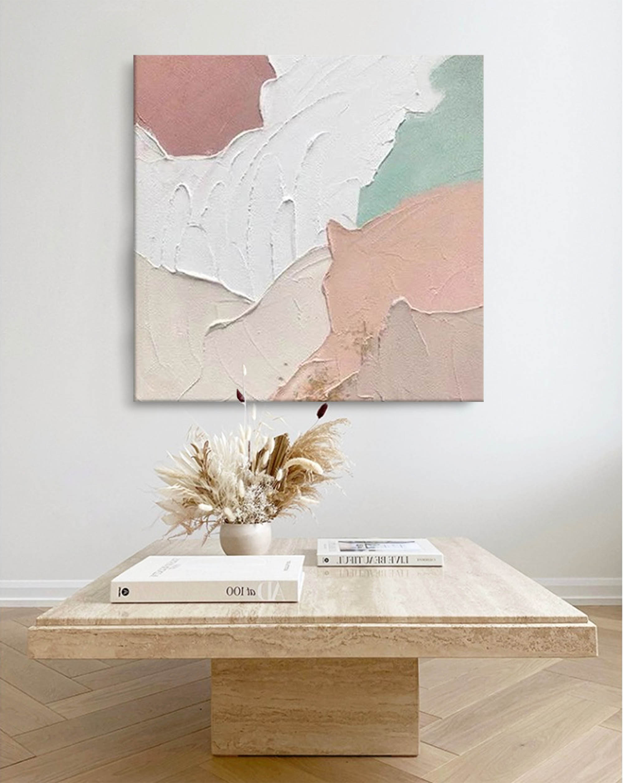 Soft Neutrals Textured Abstract Canvas Art