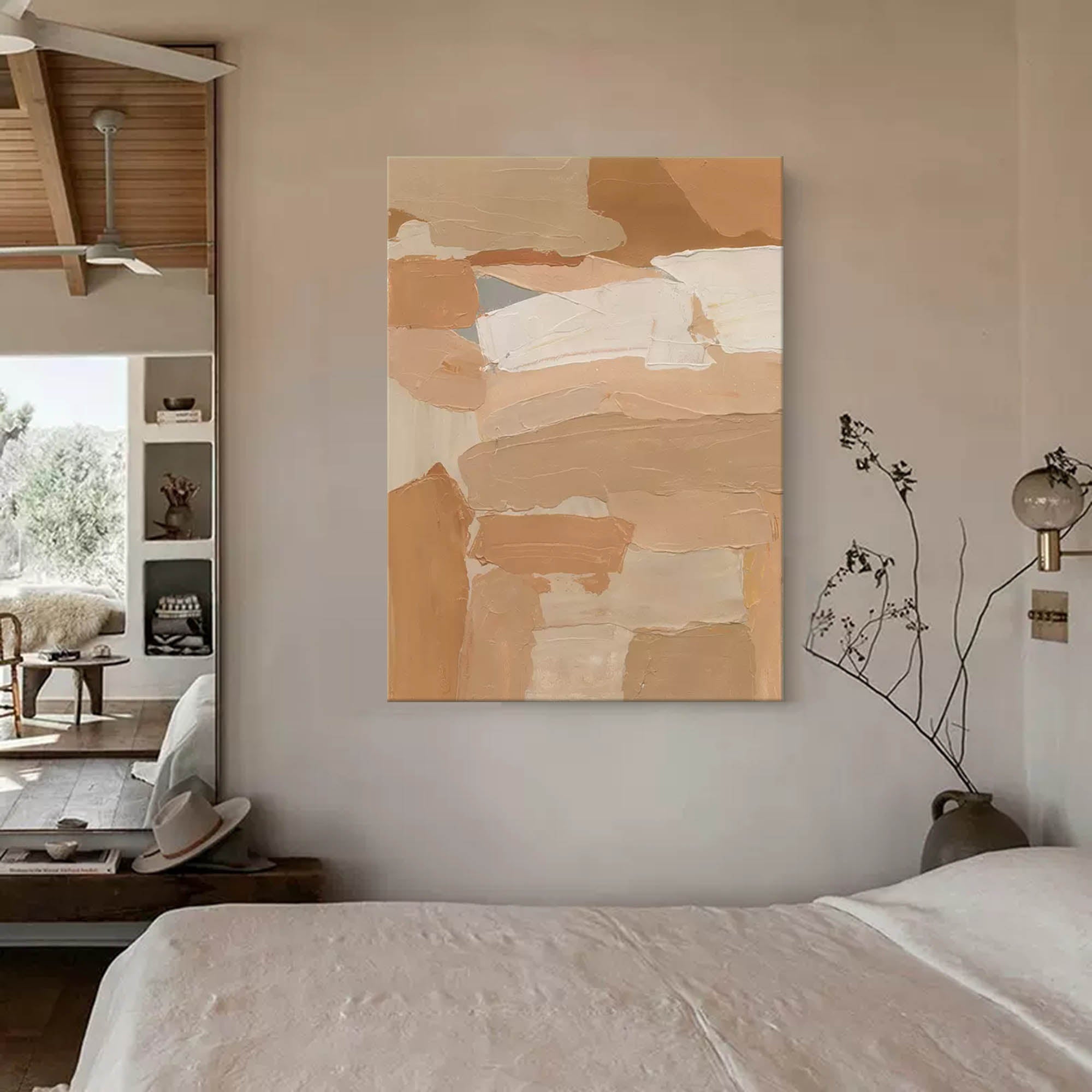 Earthy Abstract Textured Canvas Art