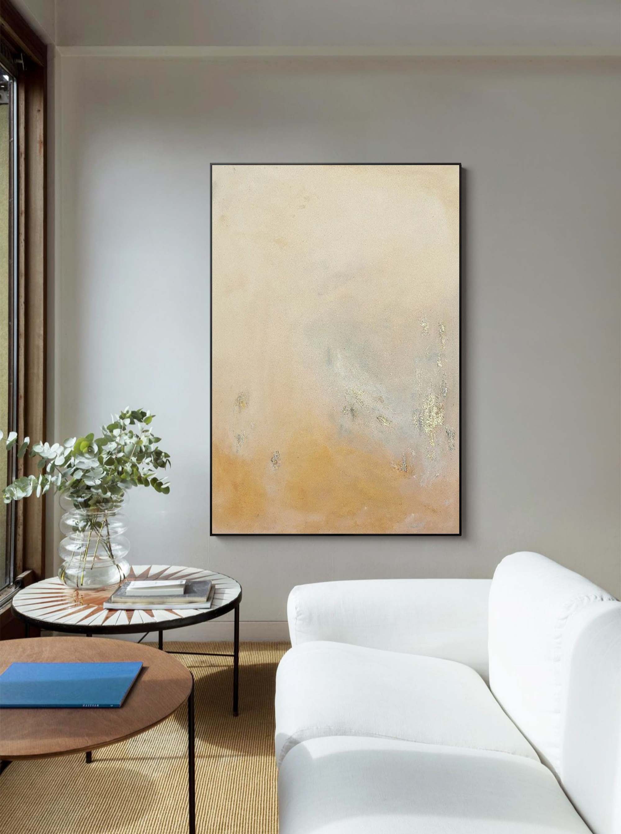 Soft Earth Tones Abstract Canvas
