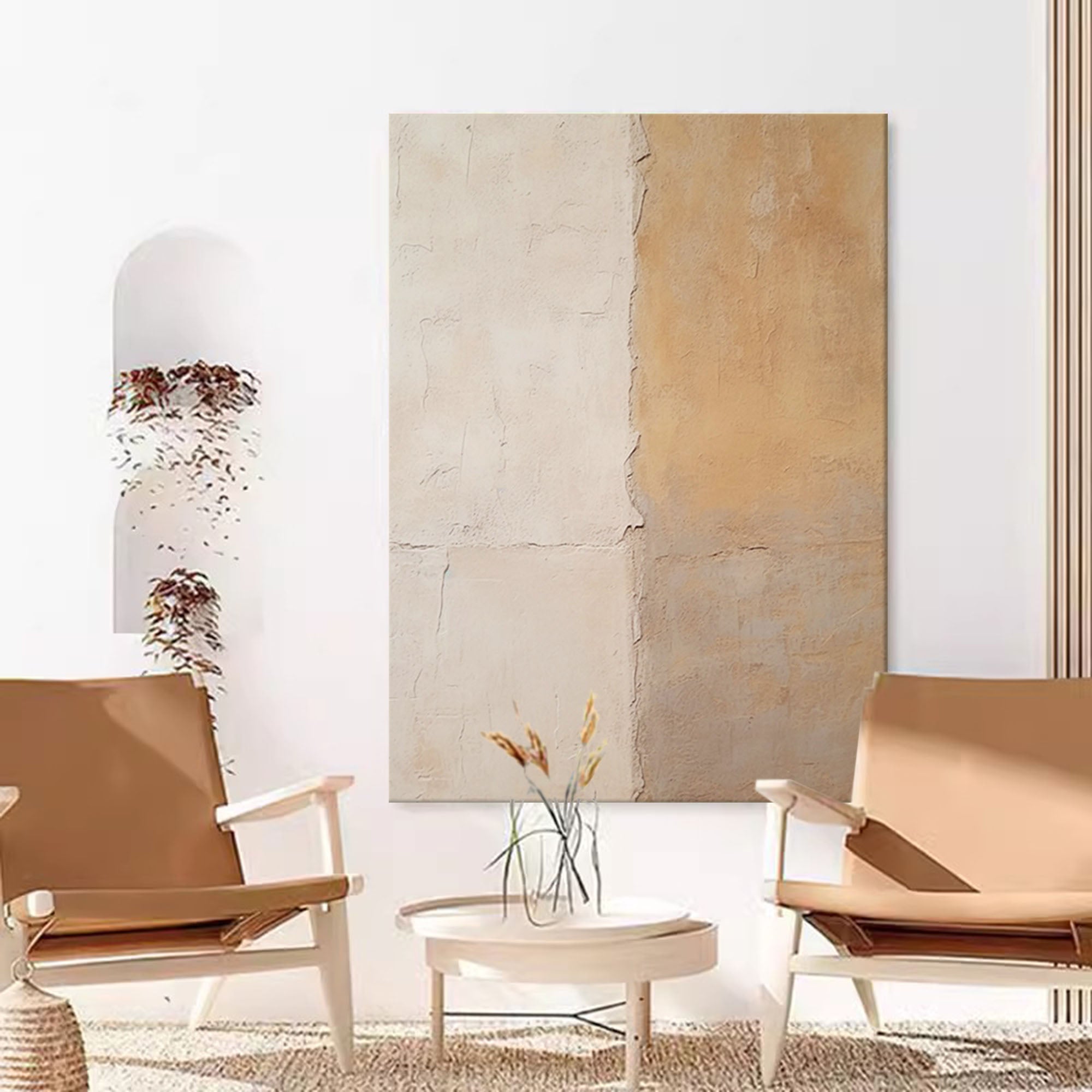 Neutral Tones Textured Abstract Art