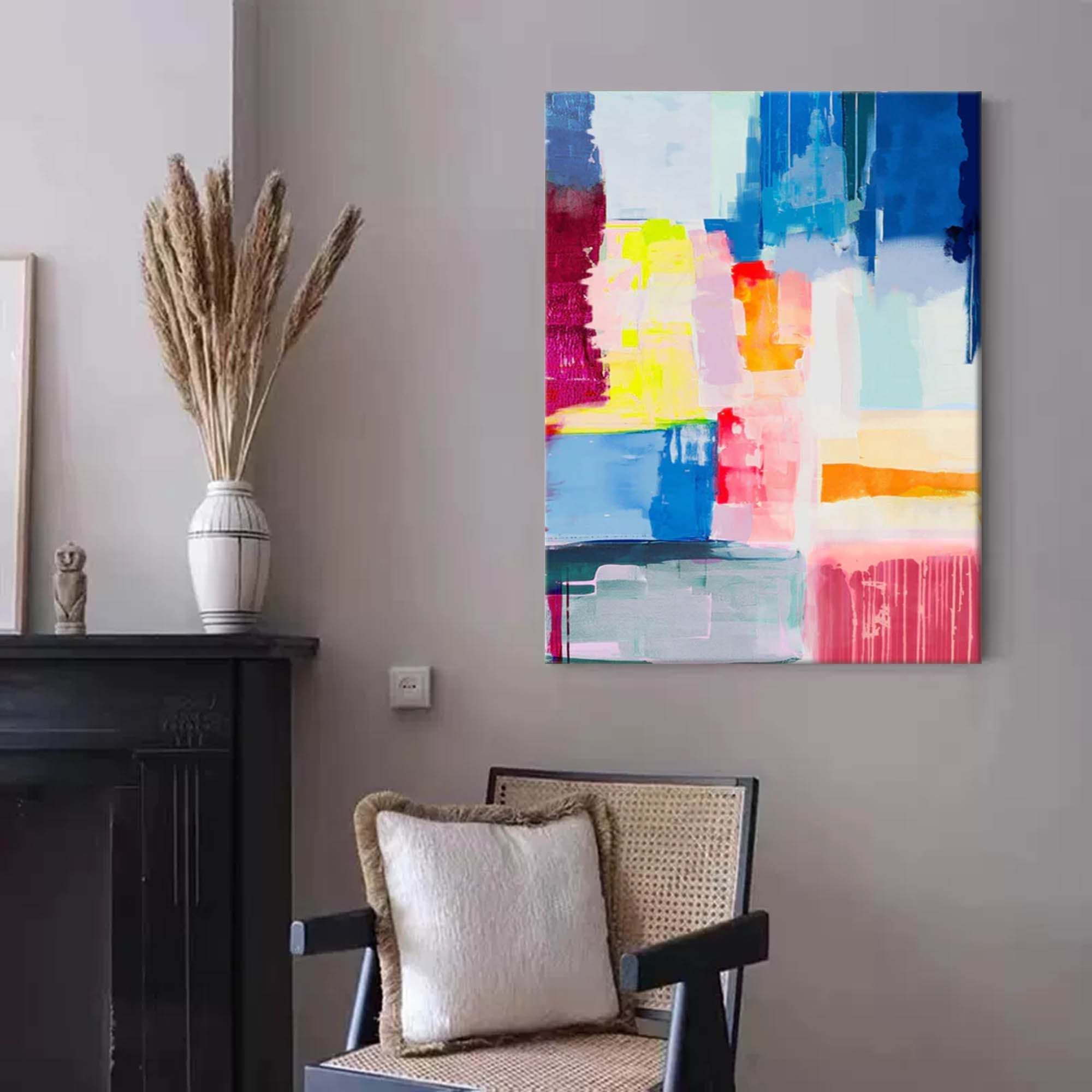 Colorful Abstract Expressionist Canvas Art
