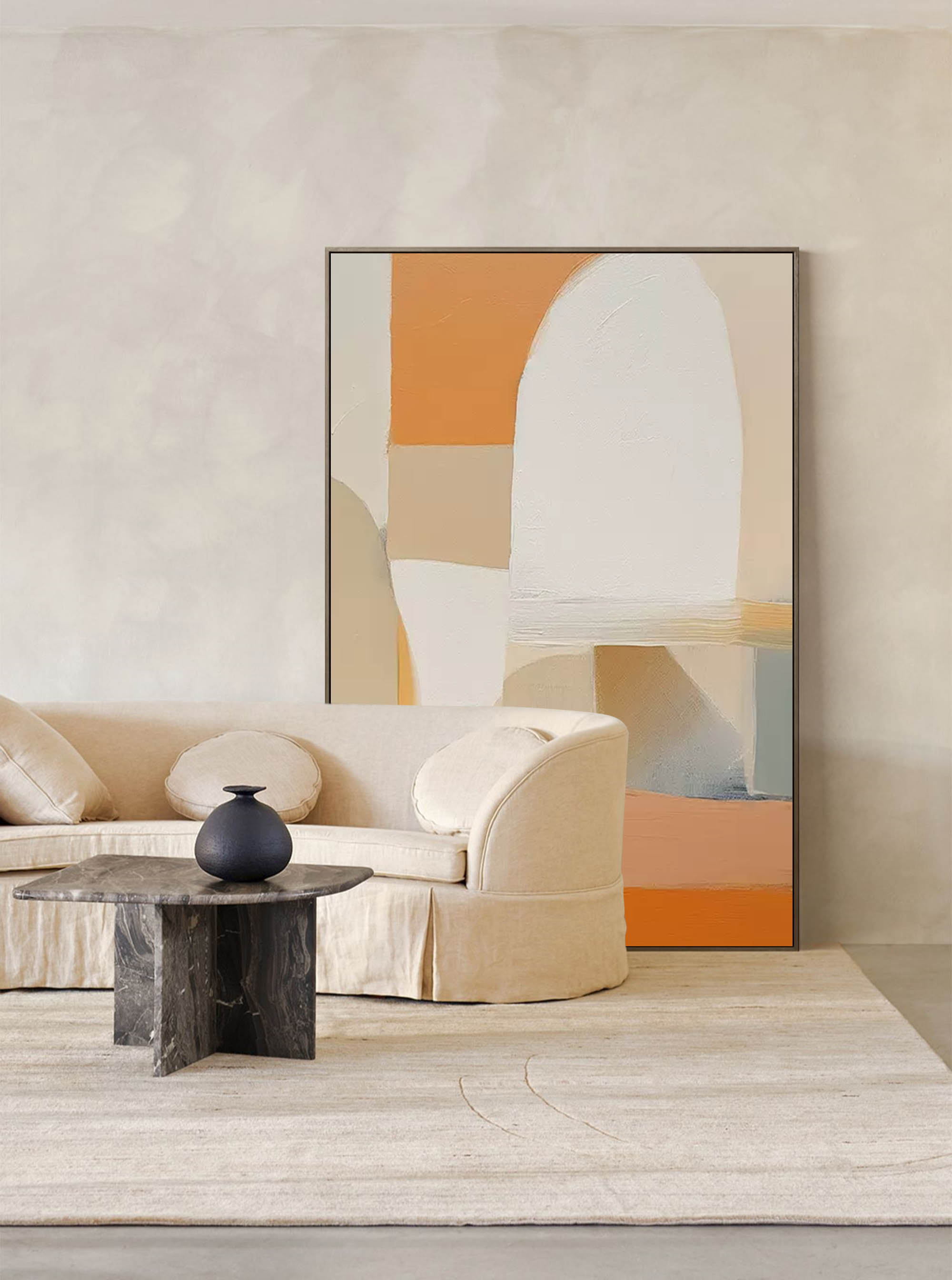 Soft Curves and Warm Hues Abstract Art