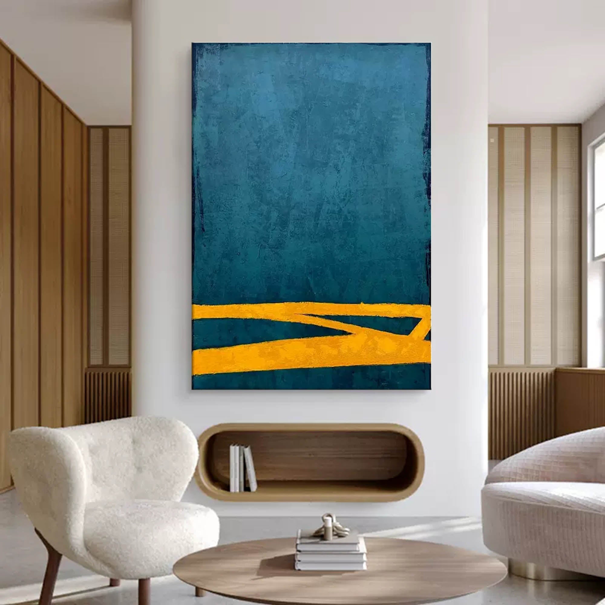Teal and Gold Minimalist Canvas