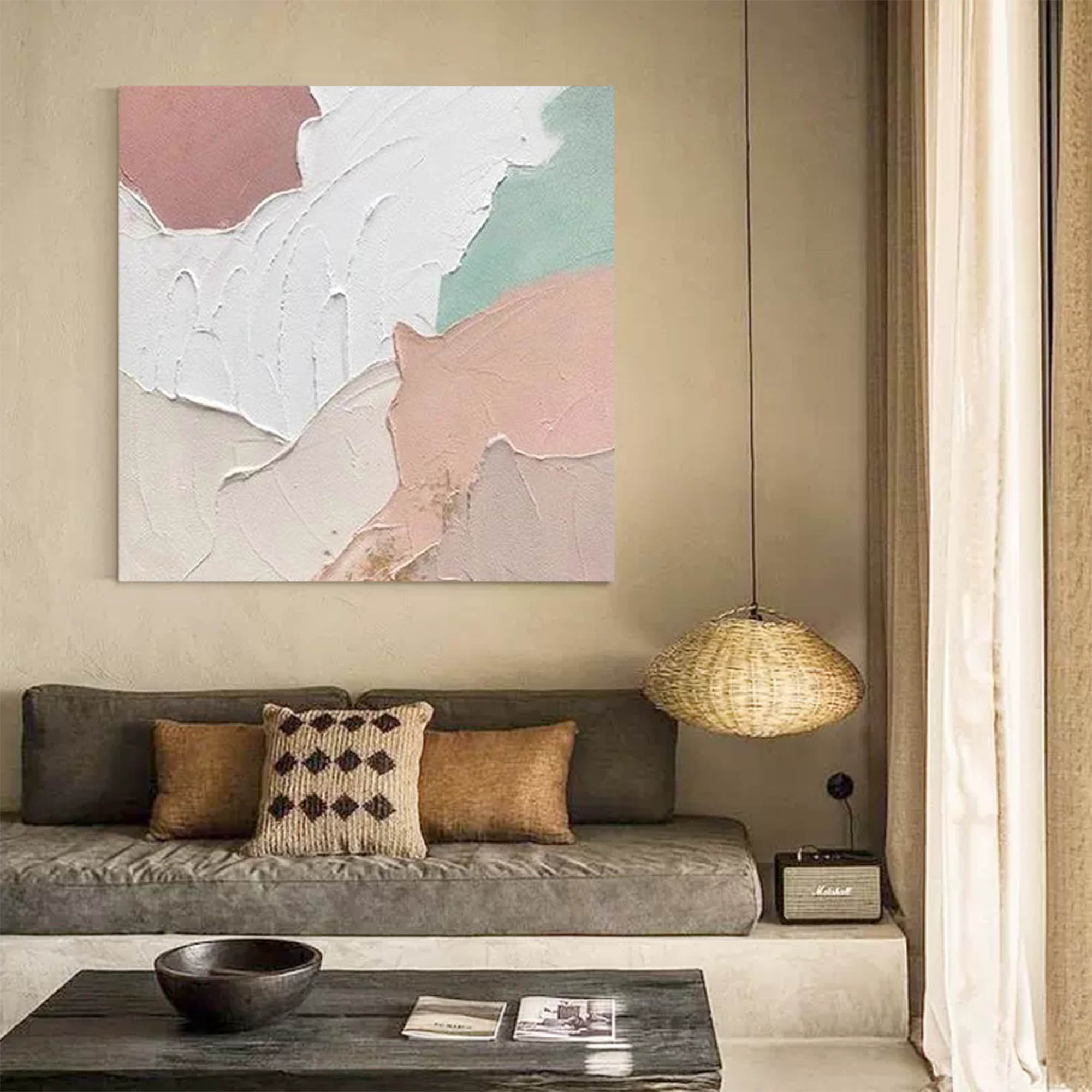 Soft Neutrals Textured Abstract Canvas Art