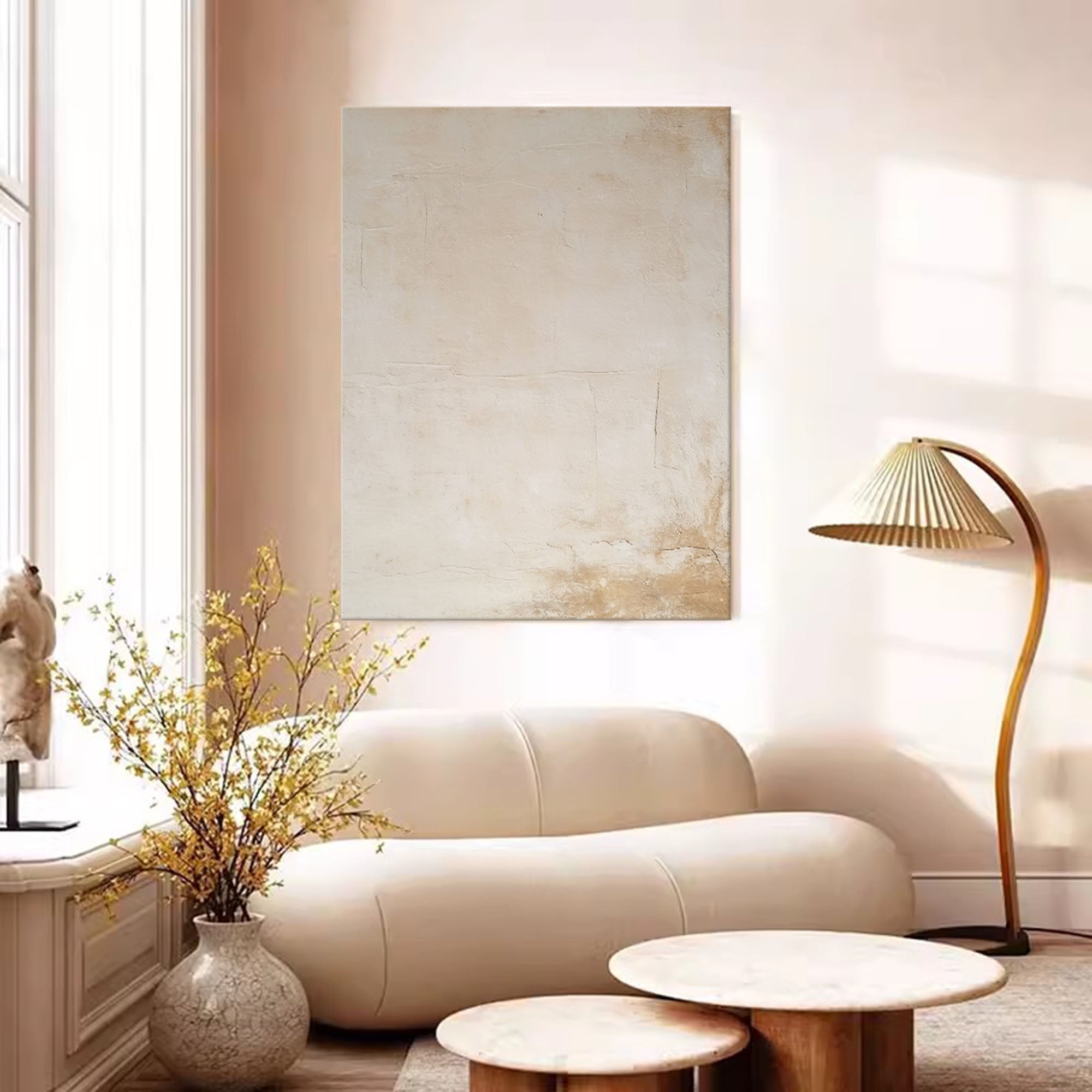 Subtle Beige Textured Abstract Art