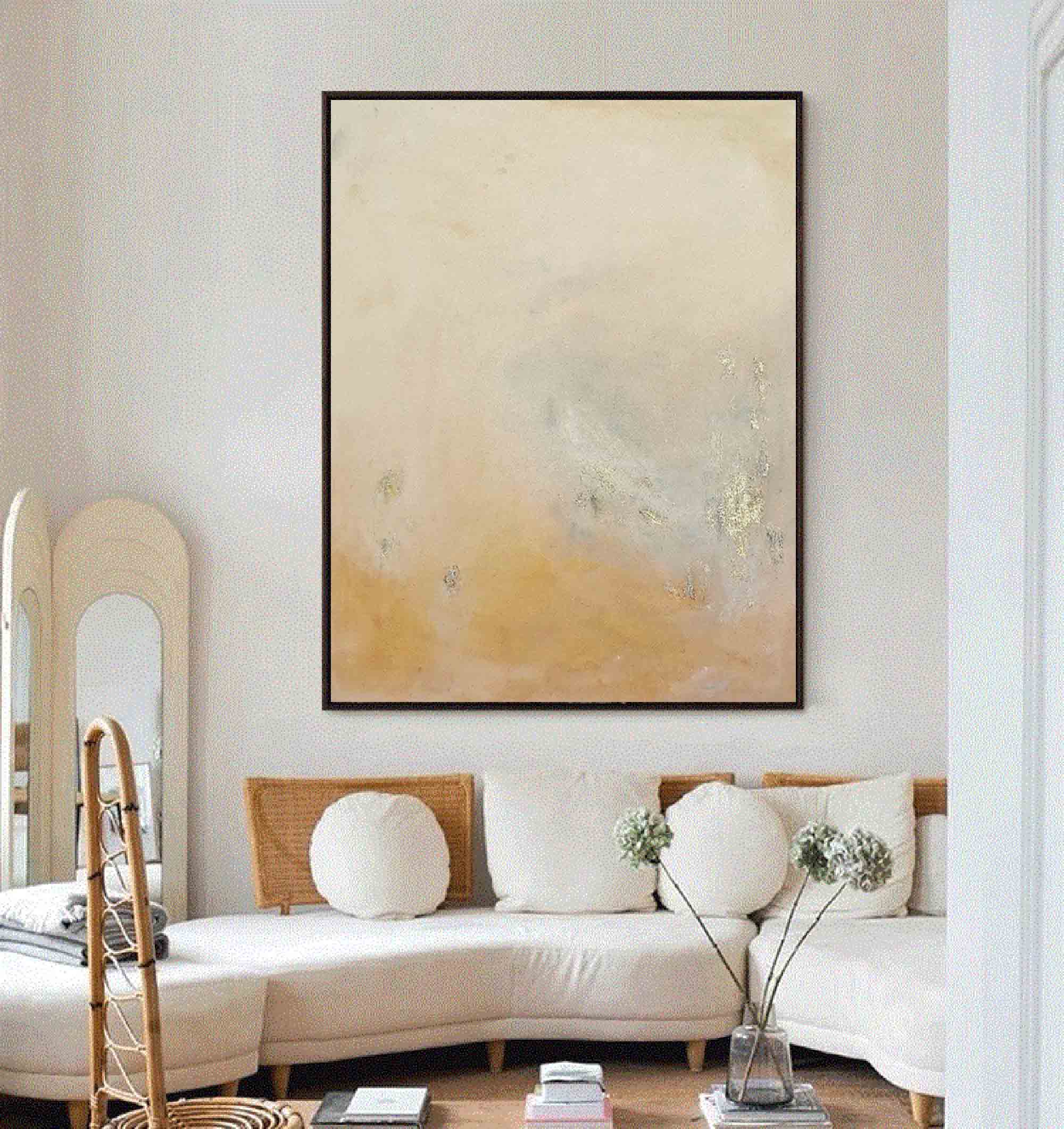 Soft Earth Tones Abstract Canvas