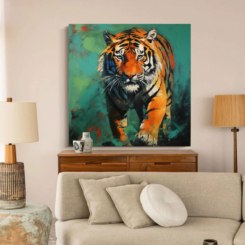 Stealthy Tiger in Bold Brushstrokes