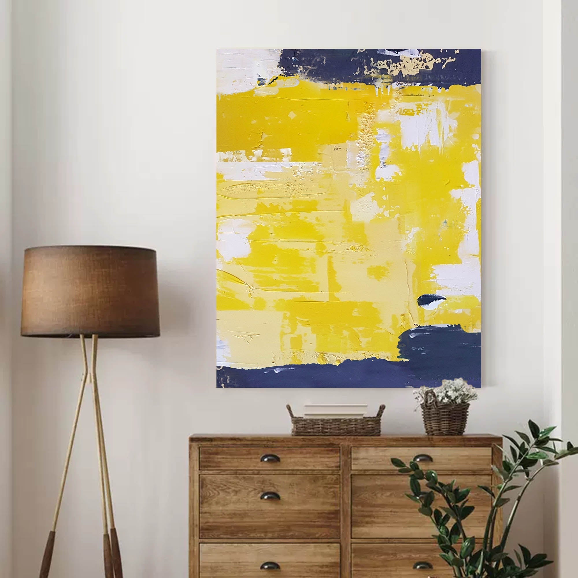 Sunlit Yellow Abstract Canvas Art