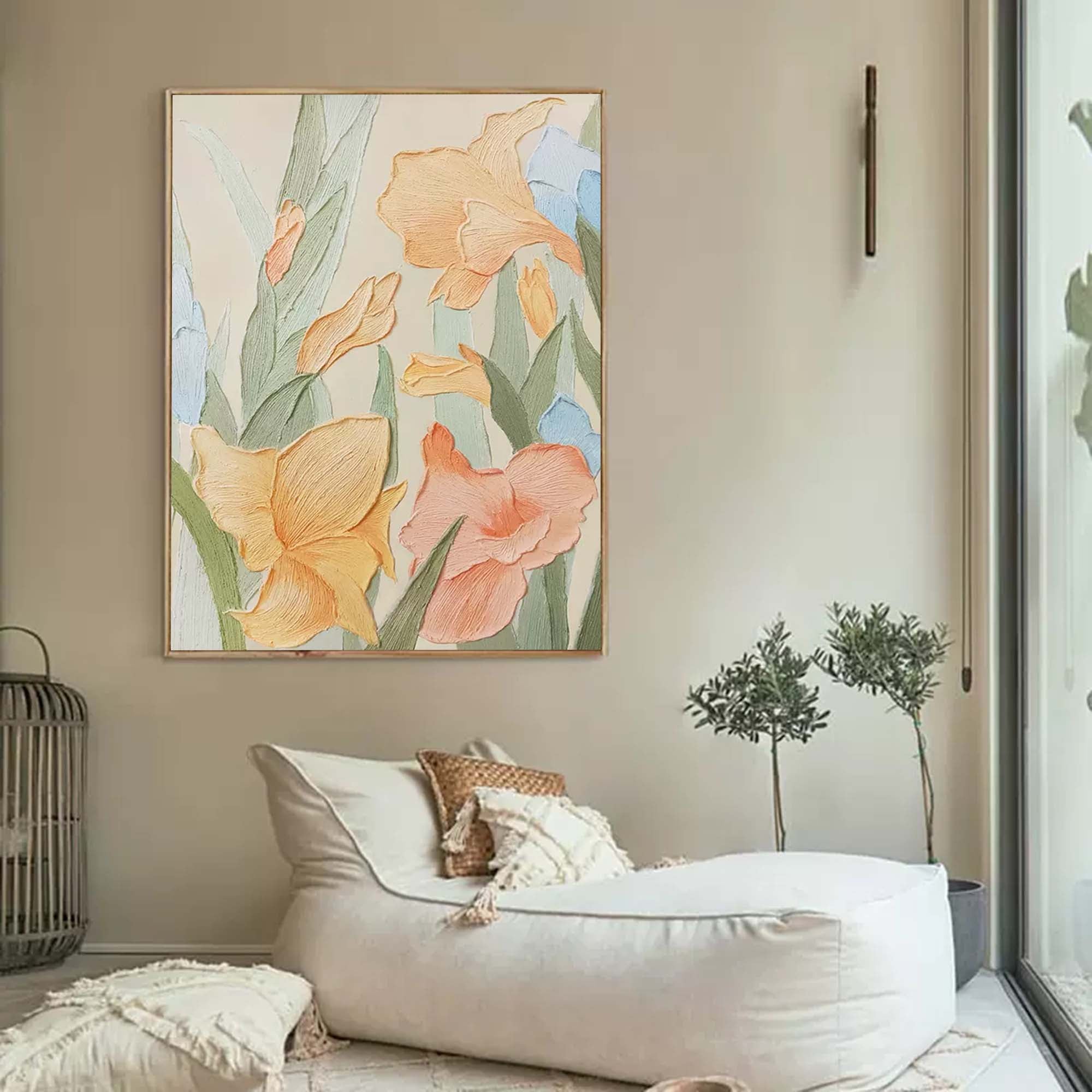 Vibrant Floral Textured Canvas Art