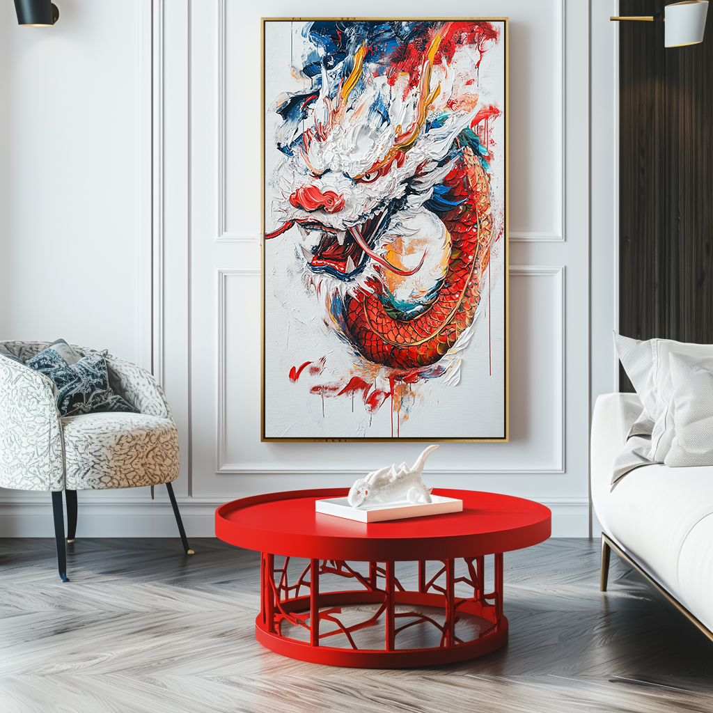 Large-scale painting of Chinese dragon texture