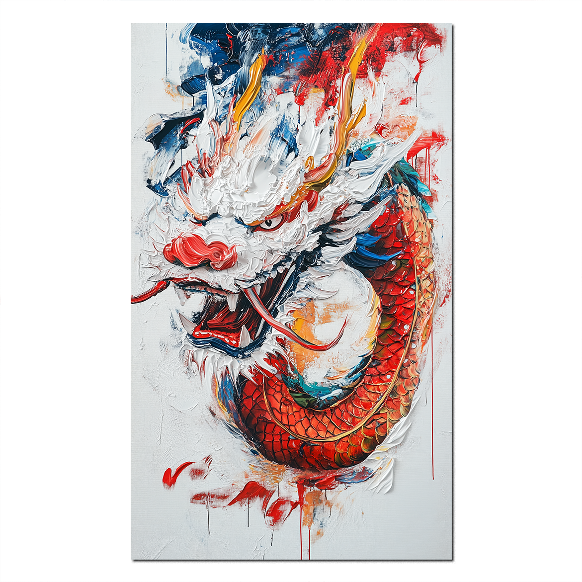 Large-scale painting of Chinese dragon texture