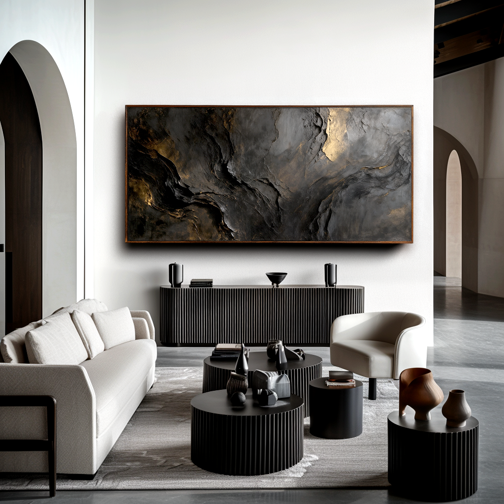 Abstract Wabi Texture Black