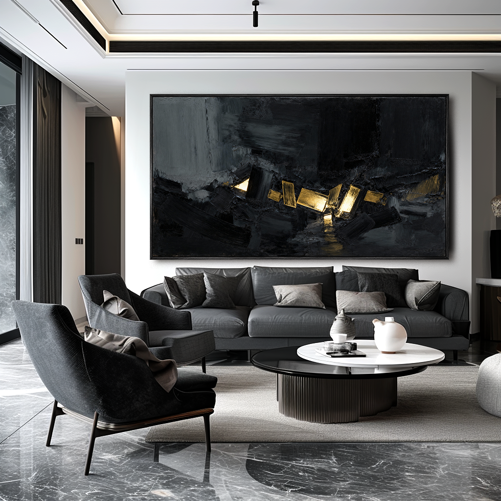 Abstract Wabi Texture Black GNM69