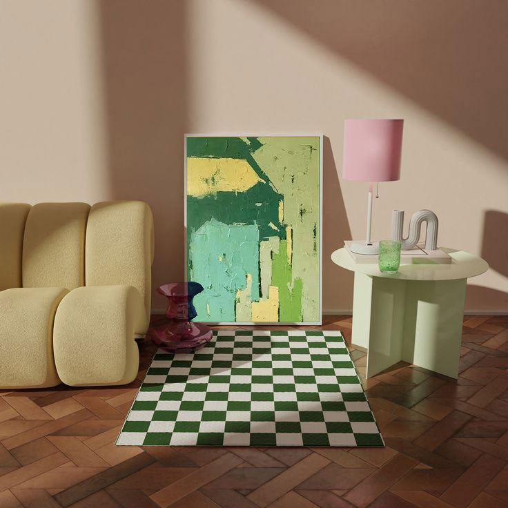 Green Toned Abstract Textured Art