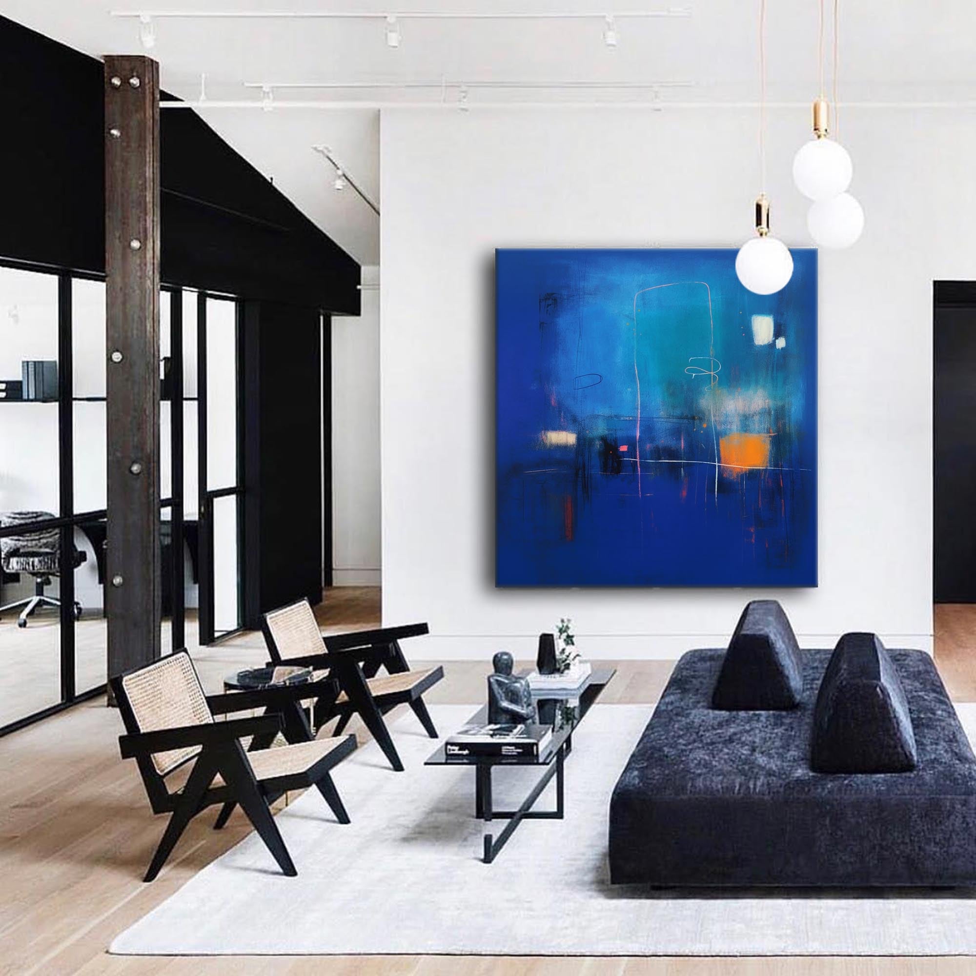 Midnight Blue Abstract Dream Art