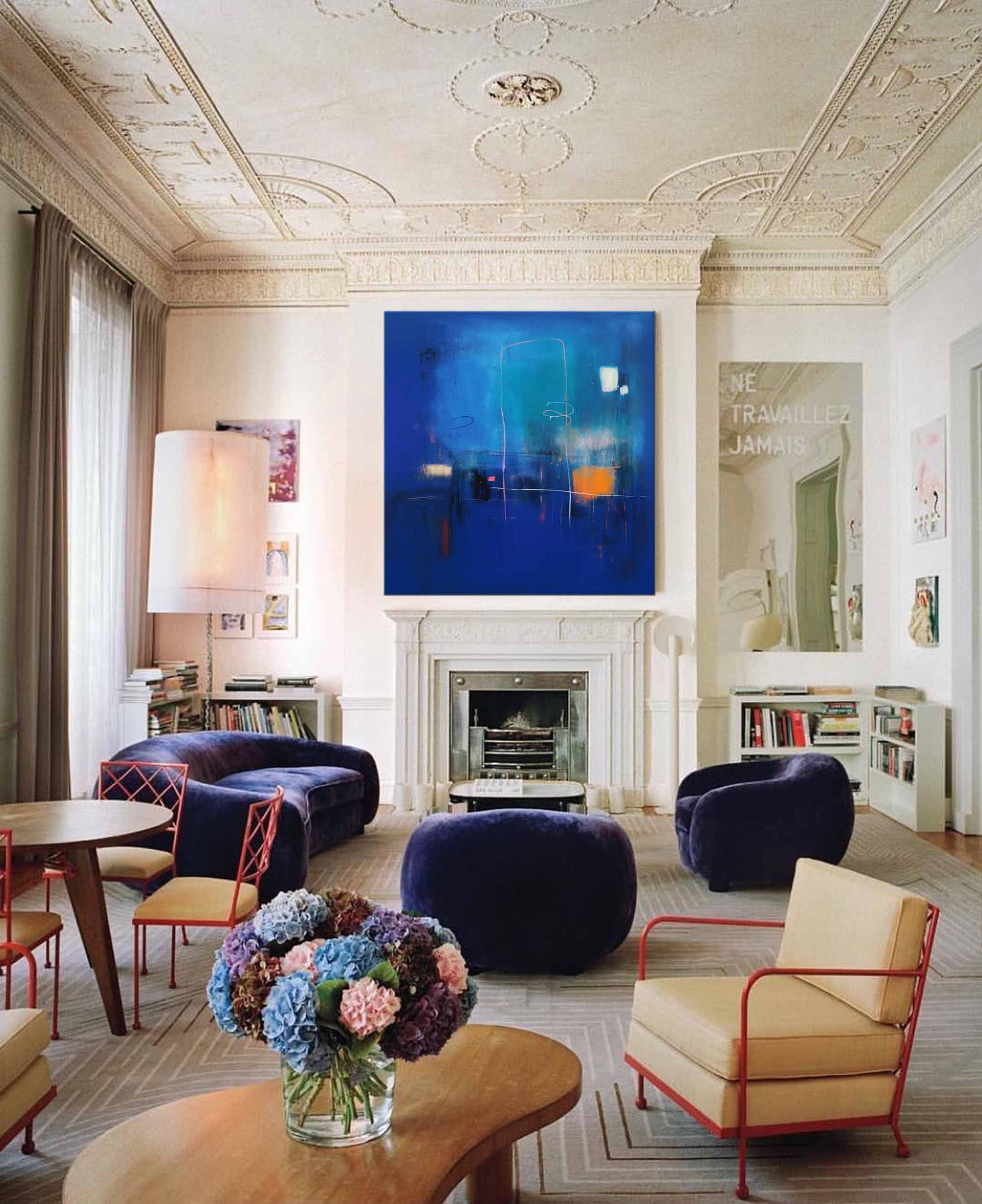 Midnight Blue Abstract Dream Art