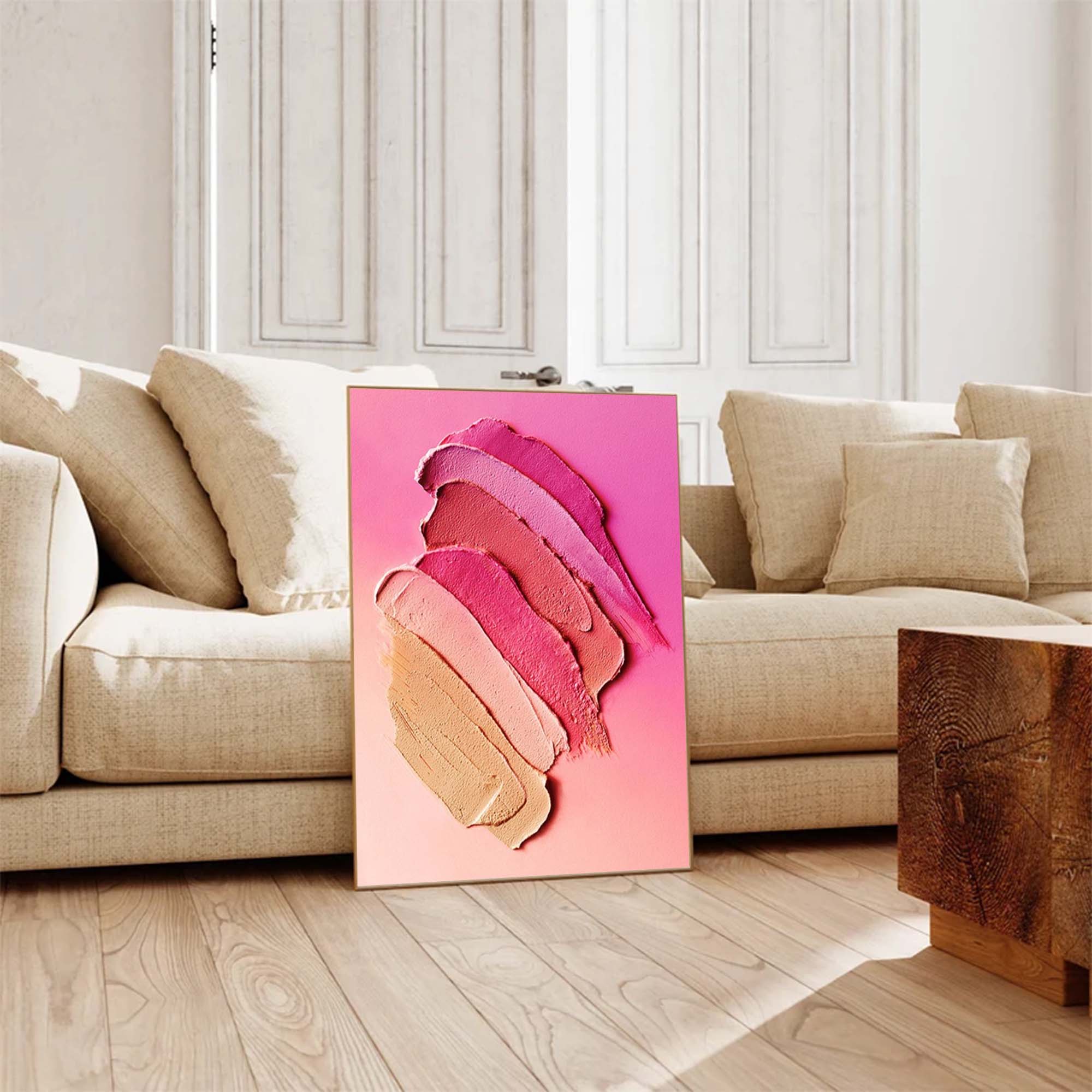 Textured Pink Gradient Canvas Art