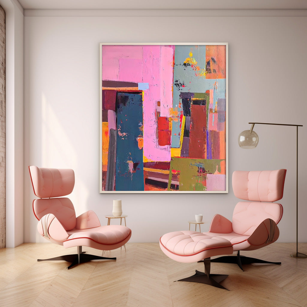 Bold Abstract Color Block Canvas Art