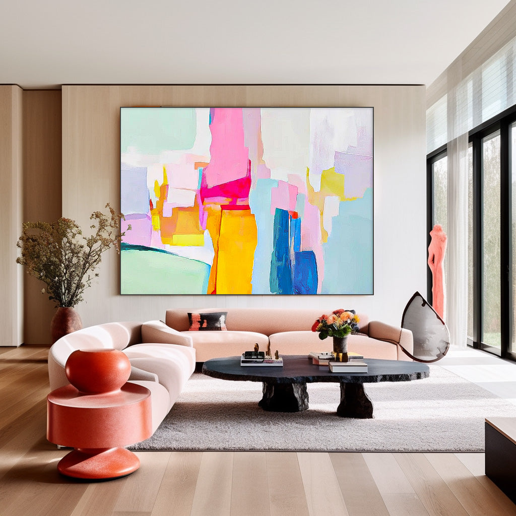 Vibrant Abstract Geometry Art Canvas